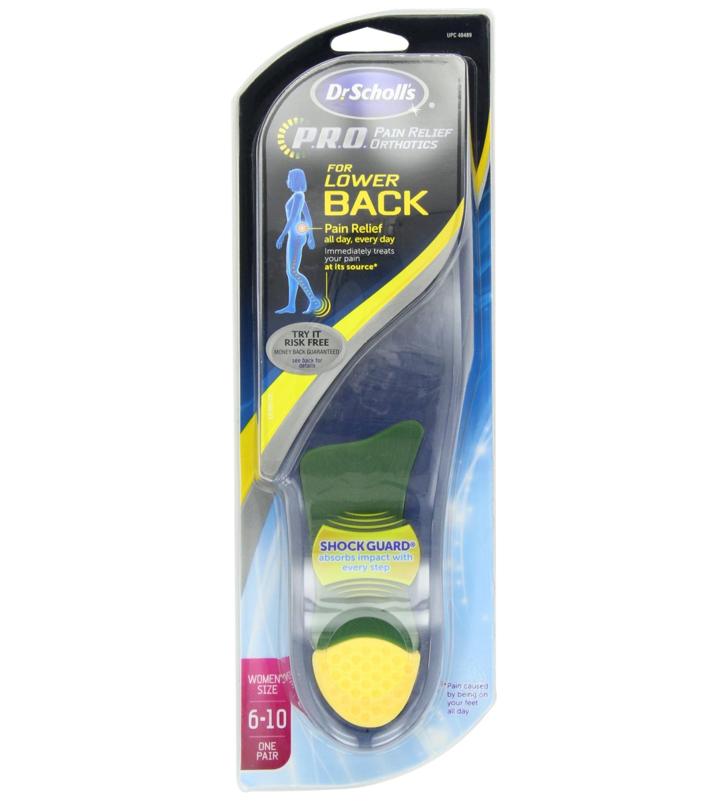 Dr. Scholl's P.R.O. Pain Relief Orthotics for Lower Back - Women's 1 Count