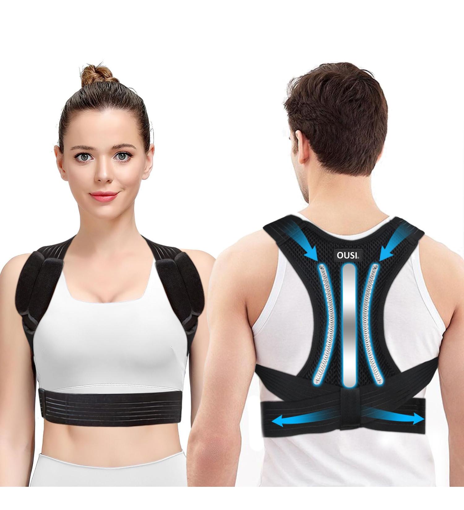 Adjustable Back Support Brace Posture Corrector for Men and Women - Relief from Upper Back, Shoulder, and Neck Pain - Clavicle Hunchback Support - Size M - Buy Online on GoSupps.com