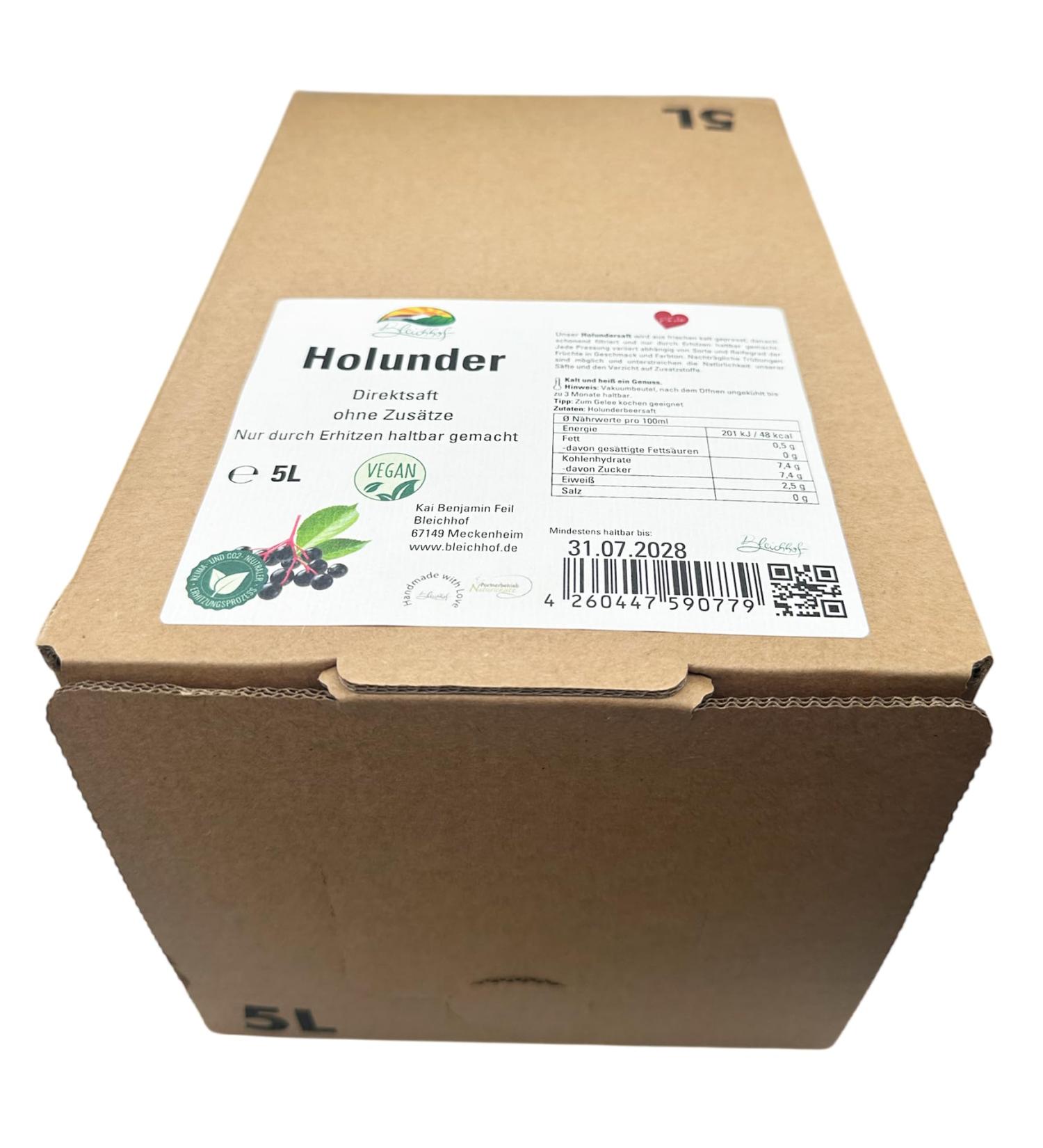  Bleichhof BLEICHHOF Elderberry Juice - Direct Juice Vegan Bag-in Box (1 x 5 L) - Buy Online on GoSupps.com