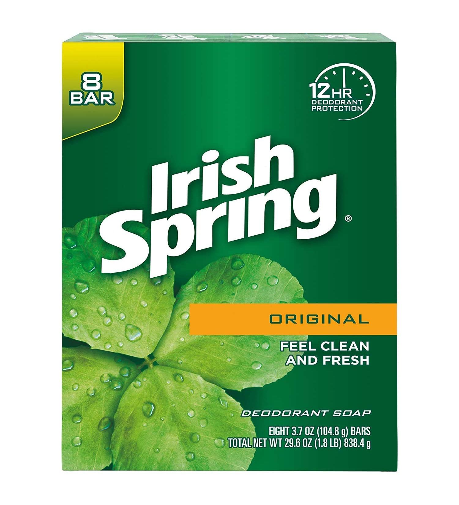 Irish Spring Deodorant Soap Original - 8 Count | Long-lasting Freshness - Buy Online on GoSupps.com