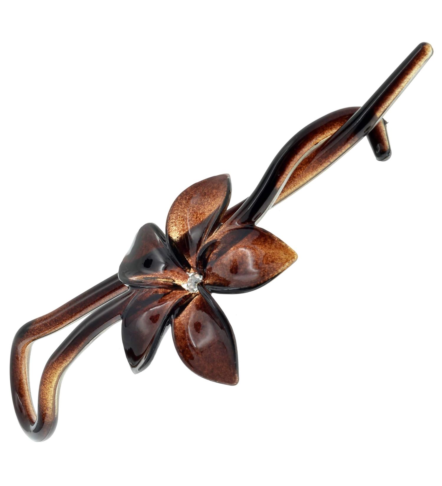 Camila Paris CP1592 Flower Hair Barrette Pin Clip - Tortoise Shell, No Metal Parts - Strong Grip for Women & Girls - Made in France - Buy Online on GoSupps.com