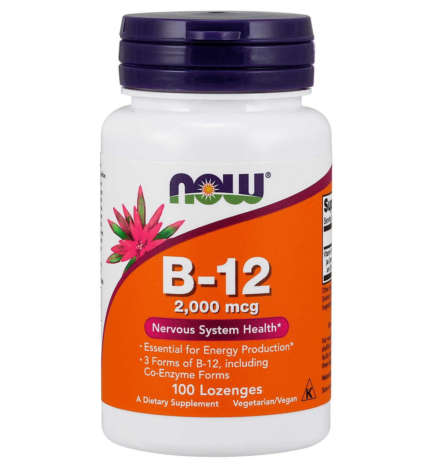 NOW Foods B-12 2000 mcg - 100 Lozenges 3 Pack