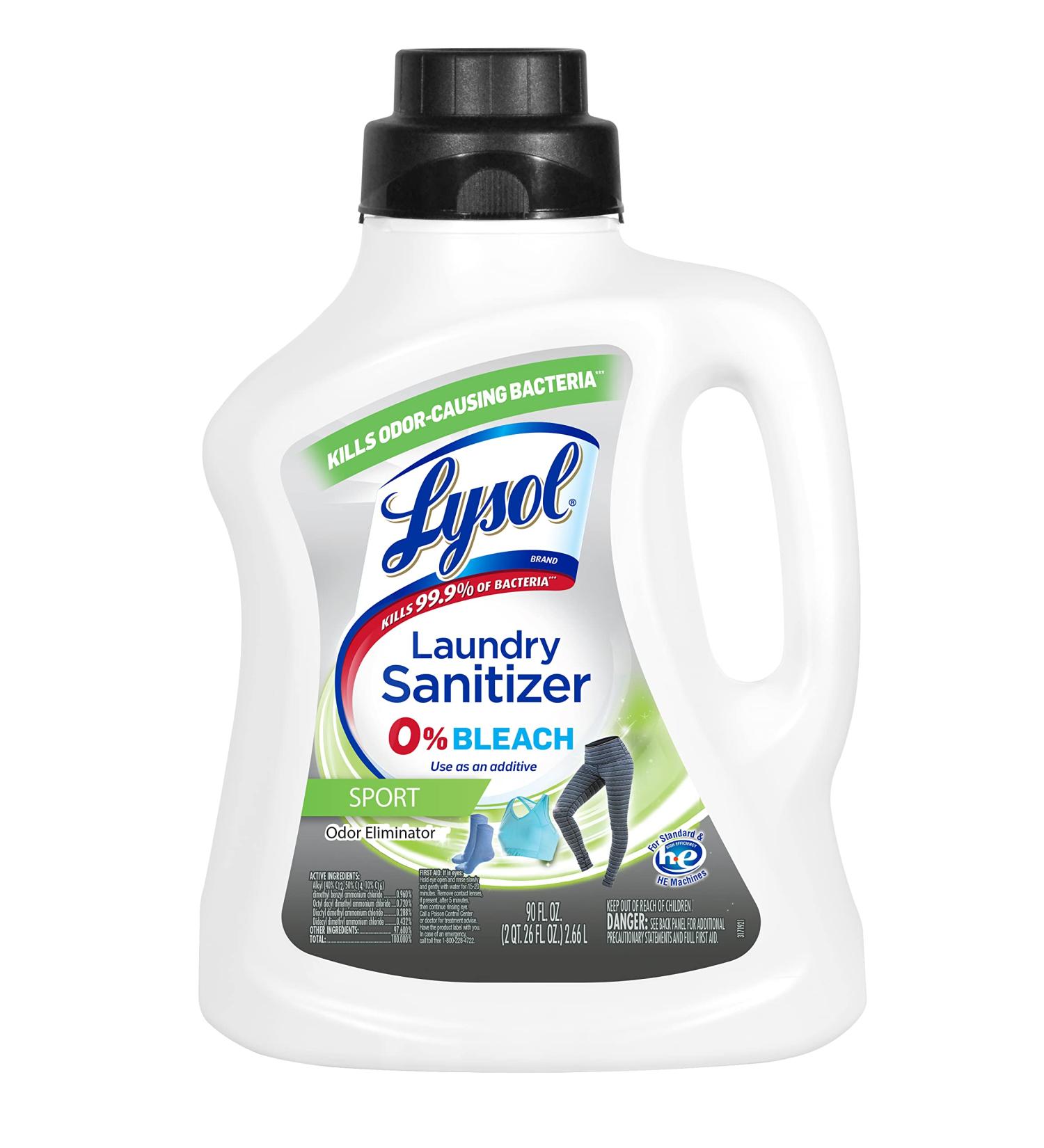 Lysol Sport Laundry Sanitizer 90oz - Eliminates Odor Causing Bacteria in Gym Clothes and Activewear - Buy Online on GoSupps.com