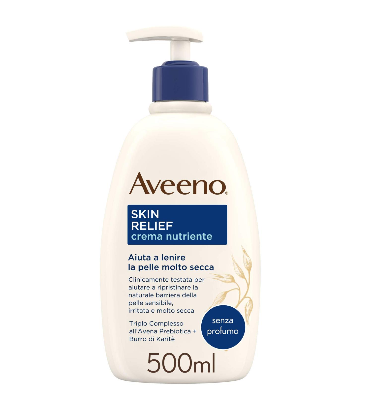 AVEENO Soothing Nourishing Cream - Skin Relief for Dry to Very Dry Skin Fragrance-Free 500 ml | International Shipping Available - Buy Online on GoSupps.com
