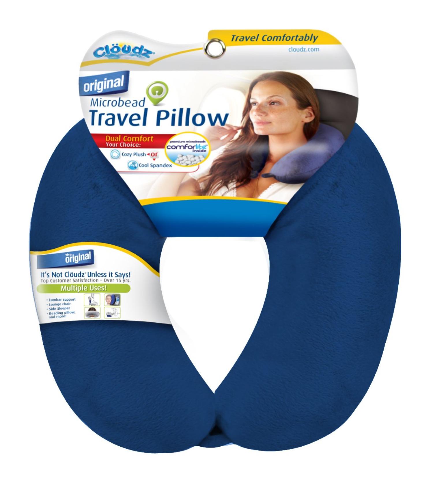 Cloudz Microbead Travel Neck Pillow - Blue | Comfortable & Supportive - Buy Online on GoSupps.com