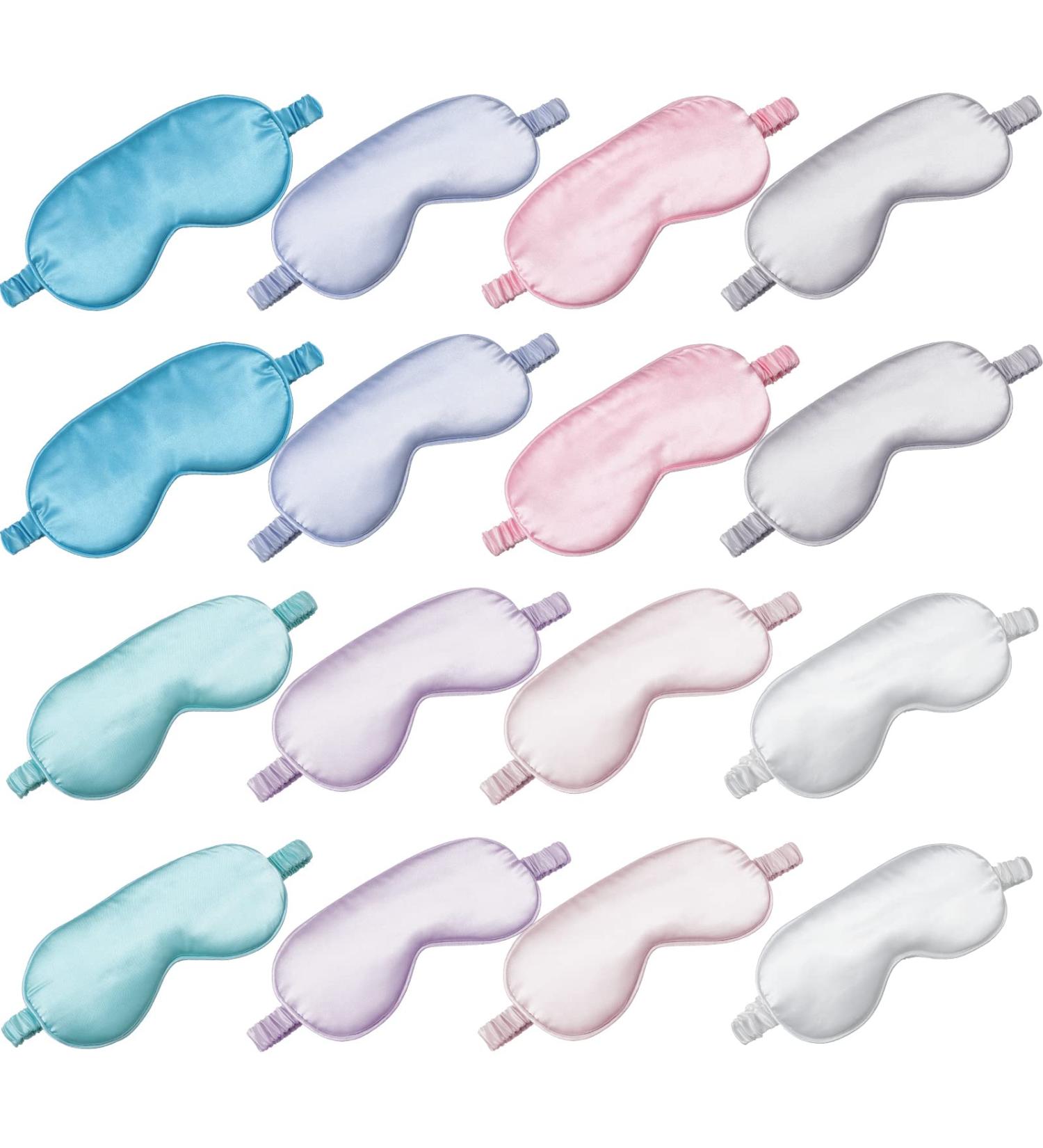 Coume 16-Piece Silk Sleep Mask Set - Smooth Soft Eye Covers for Sleeping - 20 x 9.2 cm - Buy Online on GoSupps.com