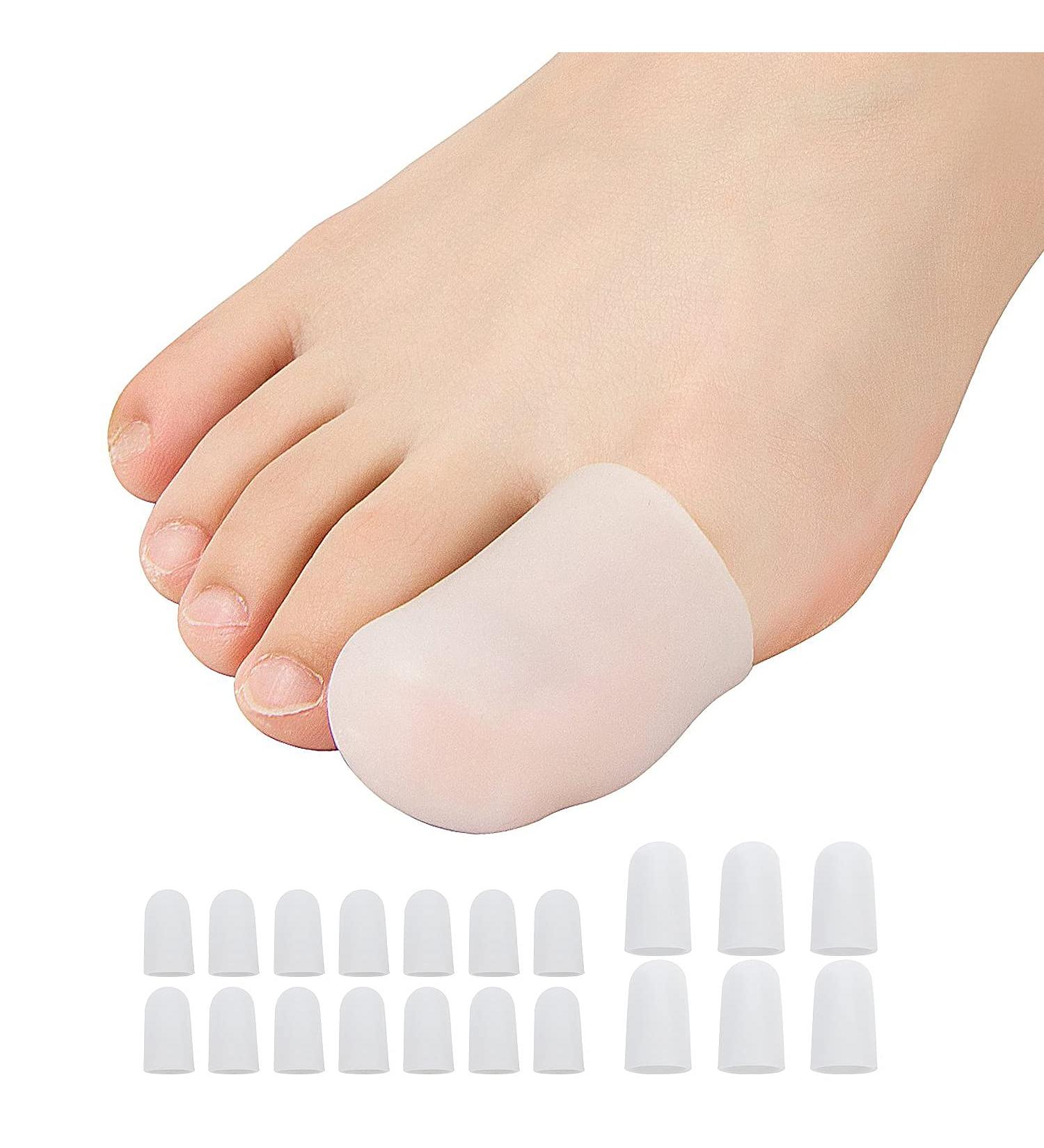 Madholly 20 PCS Gel Toe Caps - Silicone Toe Protectors for Callus Prevention - White - Men and Women - Small/Large - Buy Online on GoSupps.com