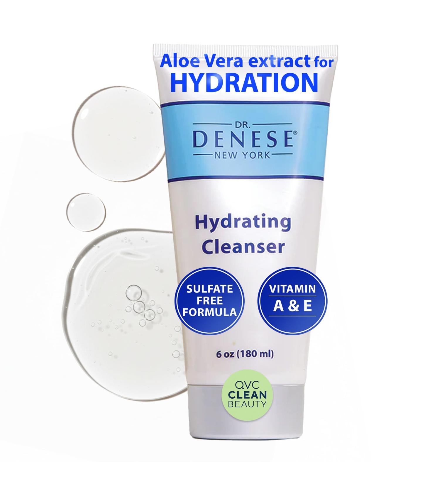 Dr. Denese Hydrating Cleanser 6 oz With Antioxidant Power Vitamin E Aloe Vera Extract & Hydrolyzed Wheat Protein For Dry & Sensitive Skin Removes Makeup Without Drying Cruelty-Free 24 Ounce (Pack of 1) - Buy Online on GoSupps.com