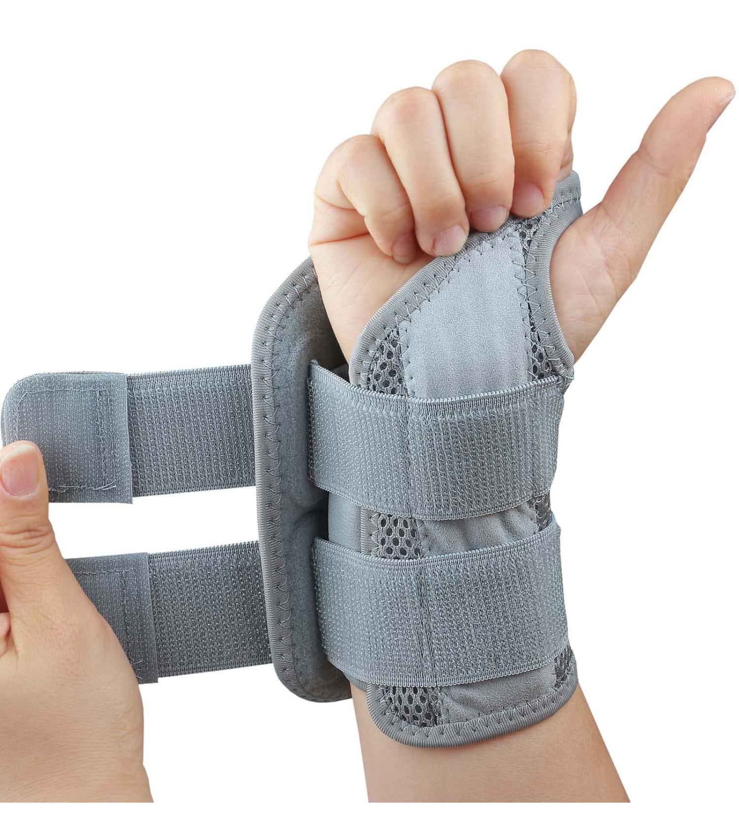 Buy Adjustable Carpal Tunnel Wrist Brace | Night Sleep Support Splints for Right Hand (S/M Grey) - International Shipping - Buy Online on GoSupps.com