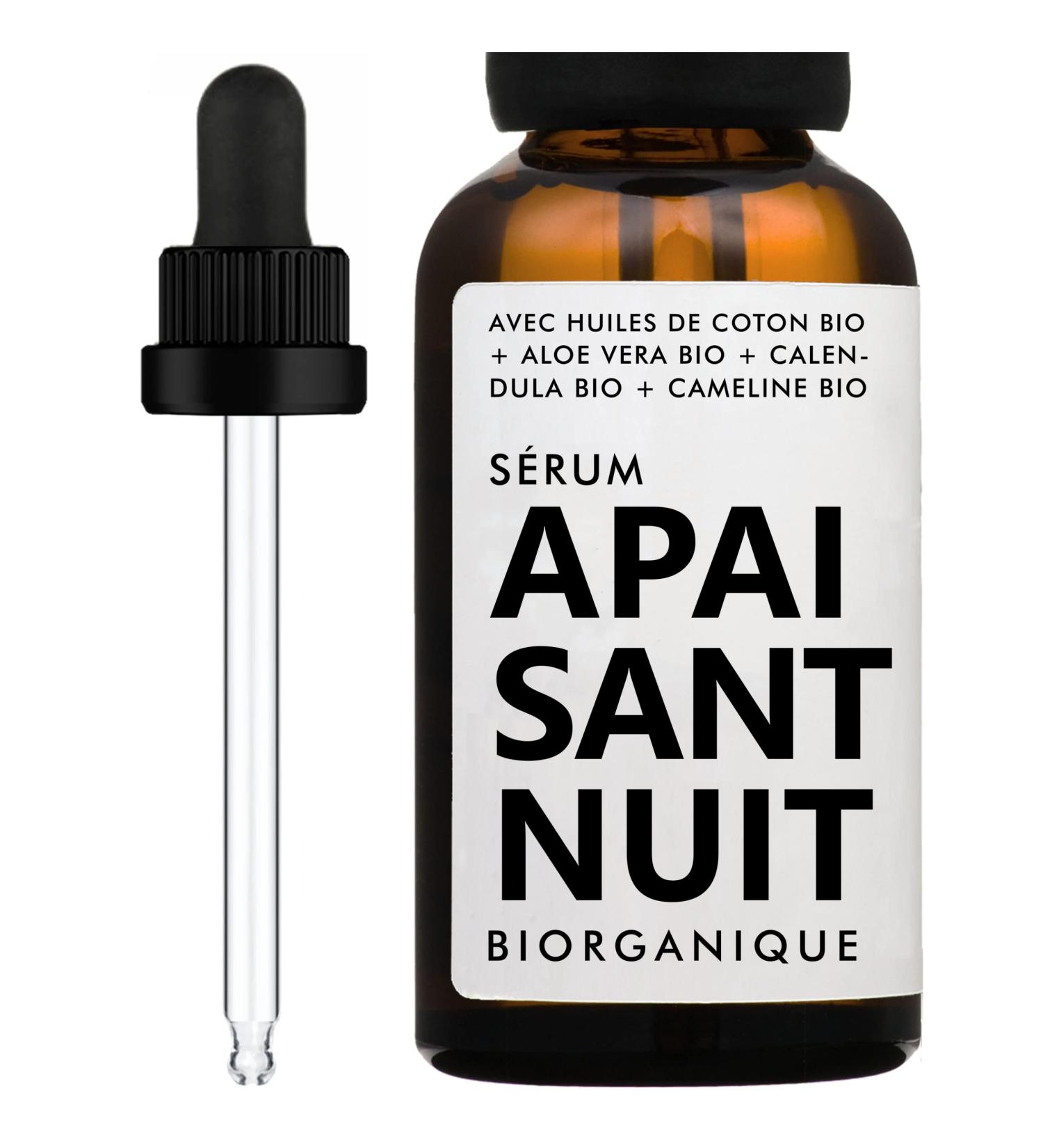 NIGHT Face Serum | 100% natural | With Organic Cotton Oils + Organic Calendula + Organic Aloe vera + Organic Jojoba + Organic Bisabolo | Soothes + Protects + Nourishes. | 30ml | 10 essential ingredients and that's it. - Buy Online on GoSupps.com