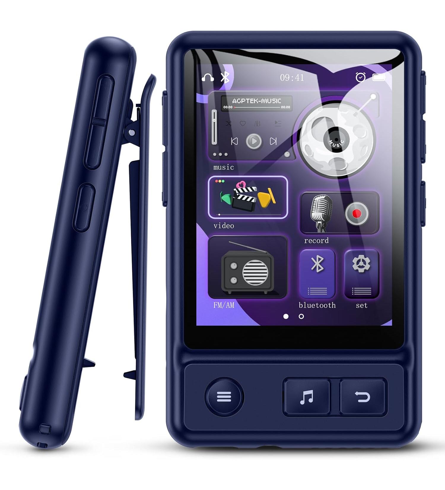 AGPTEK MP3 Player with Bluetooth 5.3, A30X 2.4" Full Touch Screen 32GB Music Player - Blue  - Buy Online on GoSupps.com