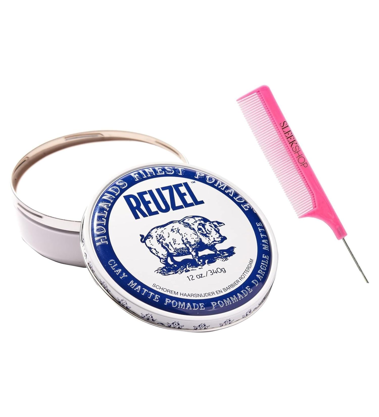 yper Comb + 12 oz XXL R z CLAY MATTE POMADE Men Matt Pommade Hair Product for Man HOLLAND x (w/SIeekshop Pink Comb) (Clay Matte Pomade (12 oz XXL))