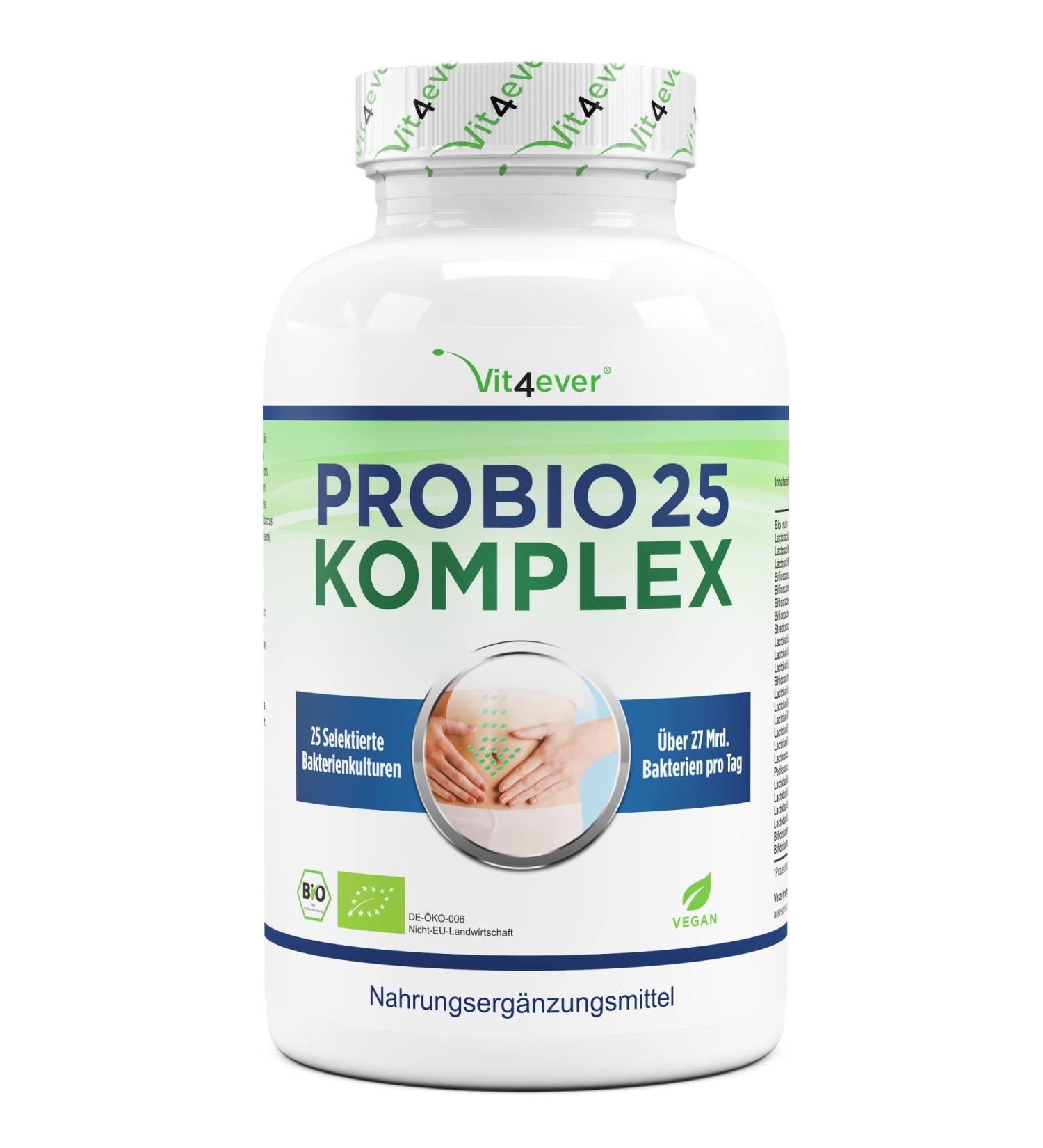 Probio 25 - 25 Strains Probiotic Complex with Organic Inulin | 180 Vegan Capsules | 27 Billion Lactic Acid Bacteria | High-Dose Digestive Support - Buy Online on GoSupps.com