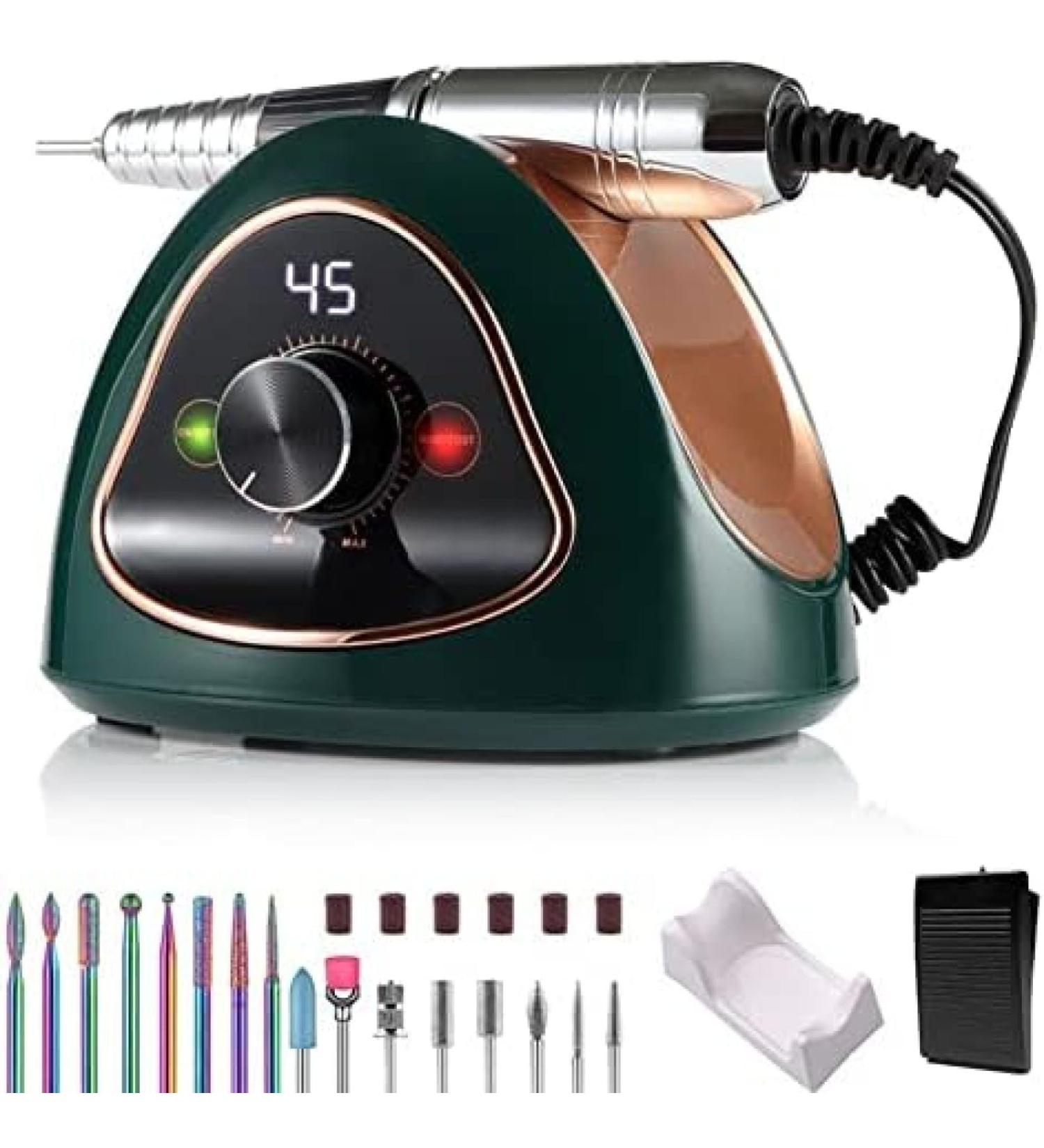 68 W Nail Cutter Professional Nail Cutter For Gel Nails 45000 Rpm 16 In 1 Manicure Pedicure Set With Pedal Cutter For Gel Nails Cuticle Acrylic Gel Black YUYANAIAI - Buy Online on GoSupps.com