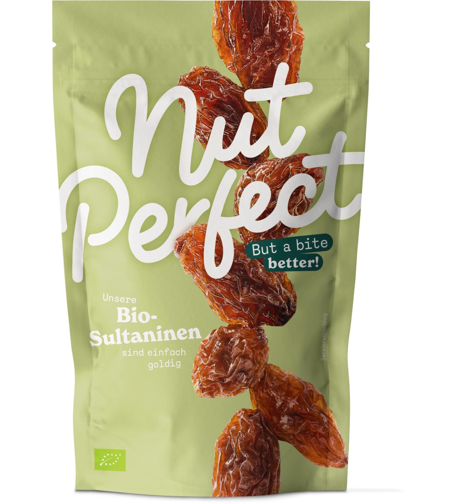 Nut Perfect Bio-Sultanins | Juicy-Sweet Taste | Gently Dried | 120g | Organic & Natural Snack for International Shipping - Buy Online on GoSupps.com