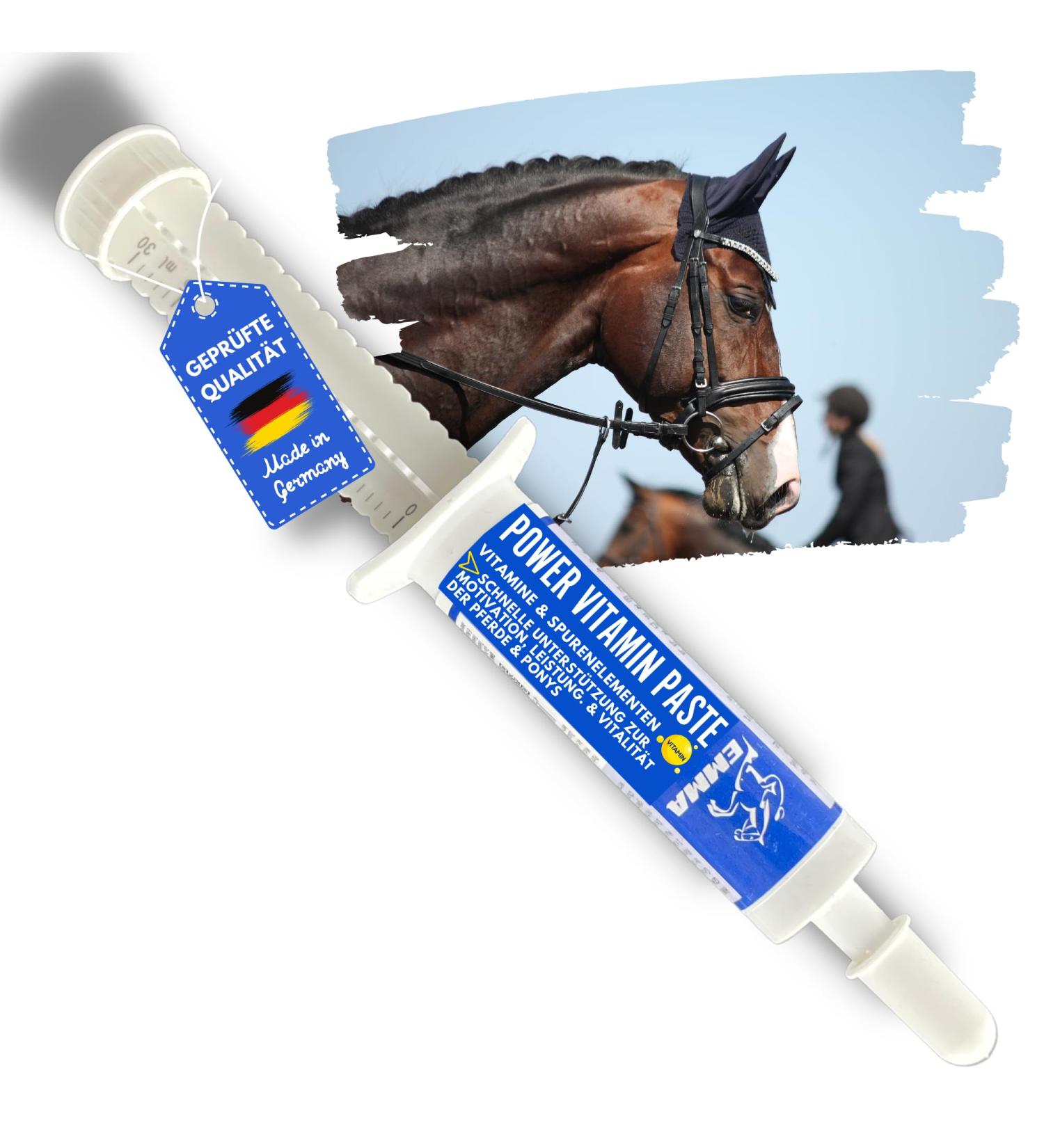 Vitamin E for Horses - Paste 30 ml Horse Vitamin E Vitamin B Complex Horse to Support Vitality Calcium Iron Zinc Horse Vitamins & Trace Elements Energy Performance for Horses Ponies - Buy Online on GoSupps.com