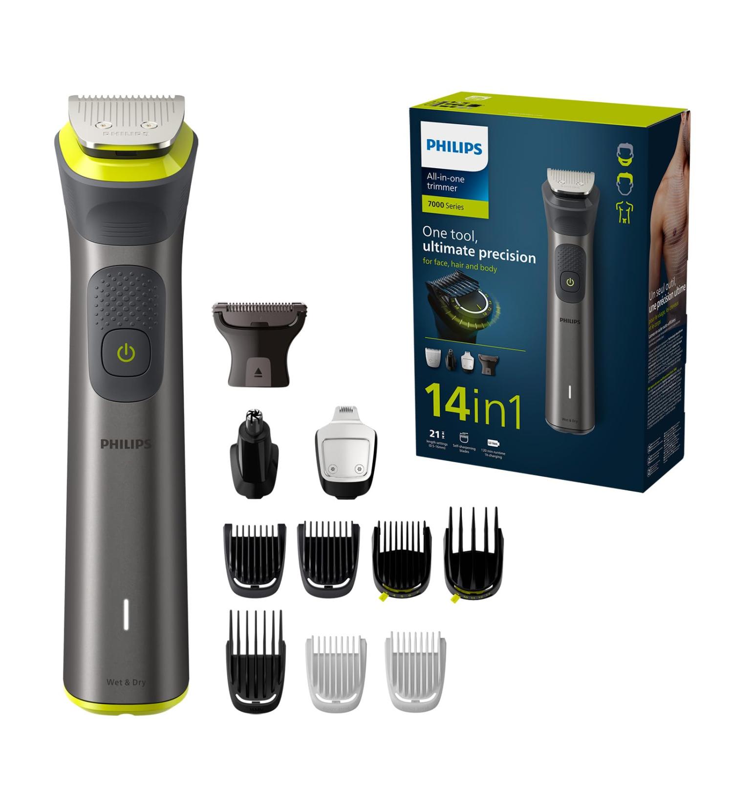 Philips Series 7000 All-in-one Trimmer 14-in-1 Multigroom for Face, Head, and Body - Ultimate Precision with 21 Length Settings - Model MG7930/15 Black - Buy Online on GoSupps.com