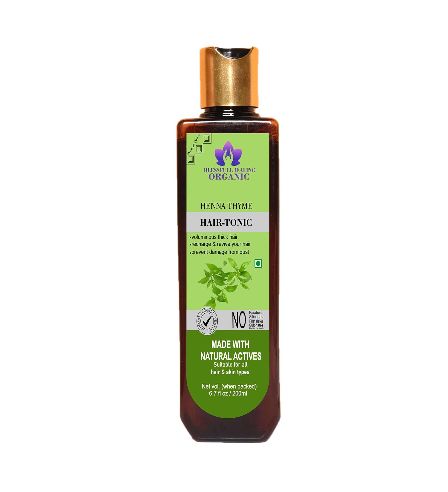 Blessfull Healing Organic Henna Thyme Hair Tonic 200 ml (Packing May Vary) - Buy Online on GoSupps.com