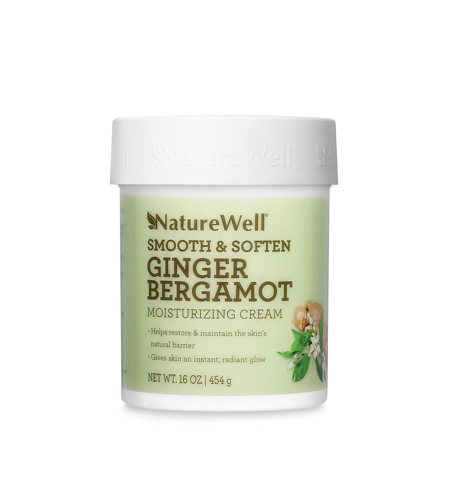 NATURE WELL Ginger Bergamot Moisturizing Cream - 16 Oz, For Face & Body, with Natural Oils & Extracts - Buy Online on GoSupps.com
