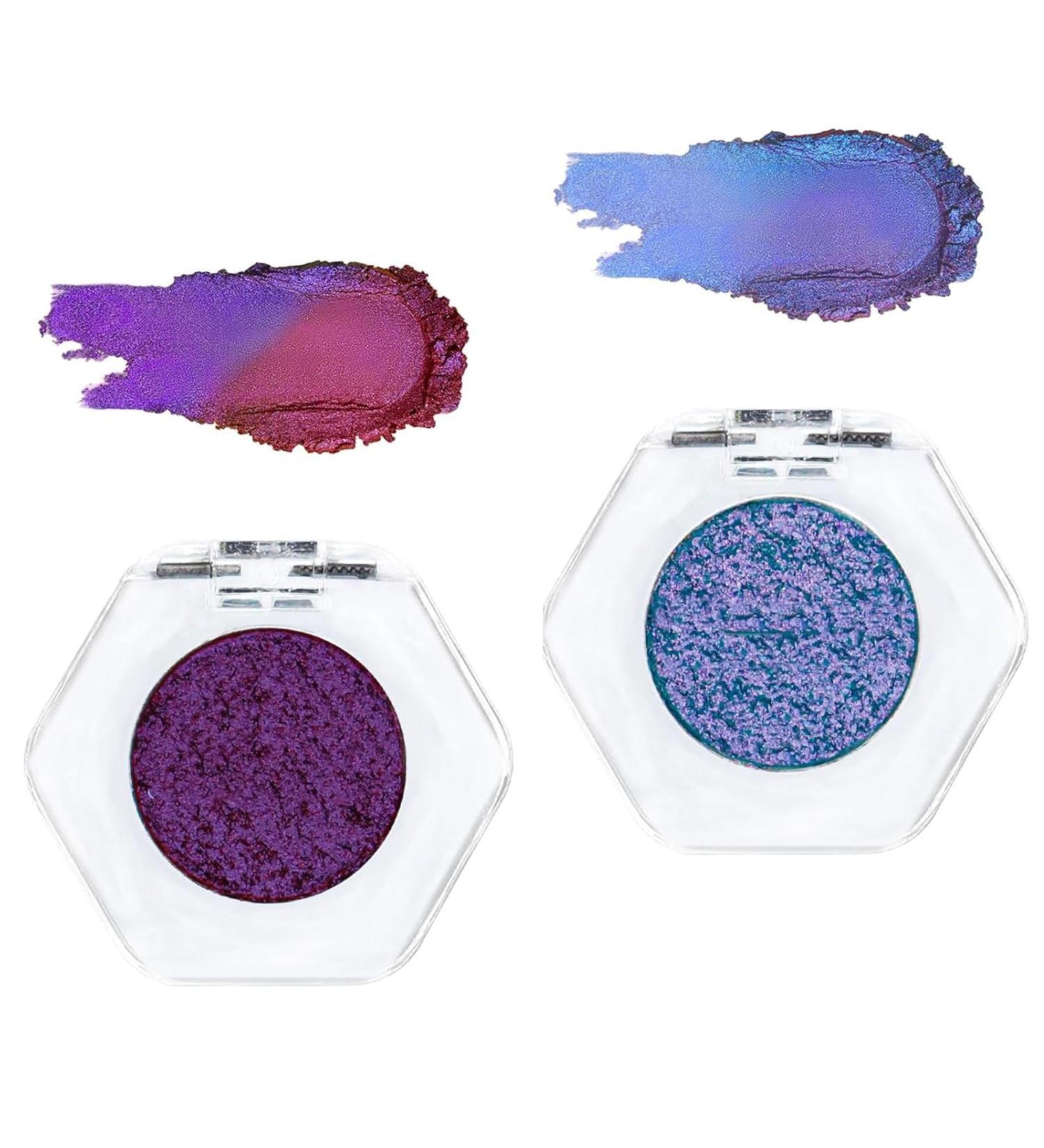 Adriana Nicole Cosmetics Eyeshadow Double Chrome Eye Shadow Ethereal Single Color-shifting Eyeshadow Adriana Nicole Eyeshadow Eyeshadow with Exquisite Glitters (Mix H) - Buy Online on GoSupps.com