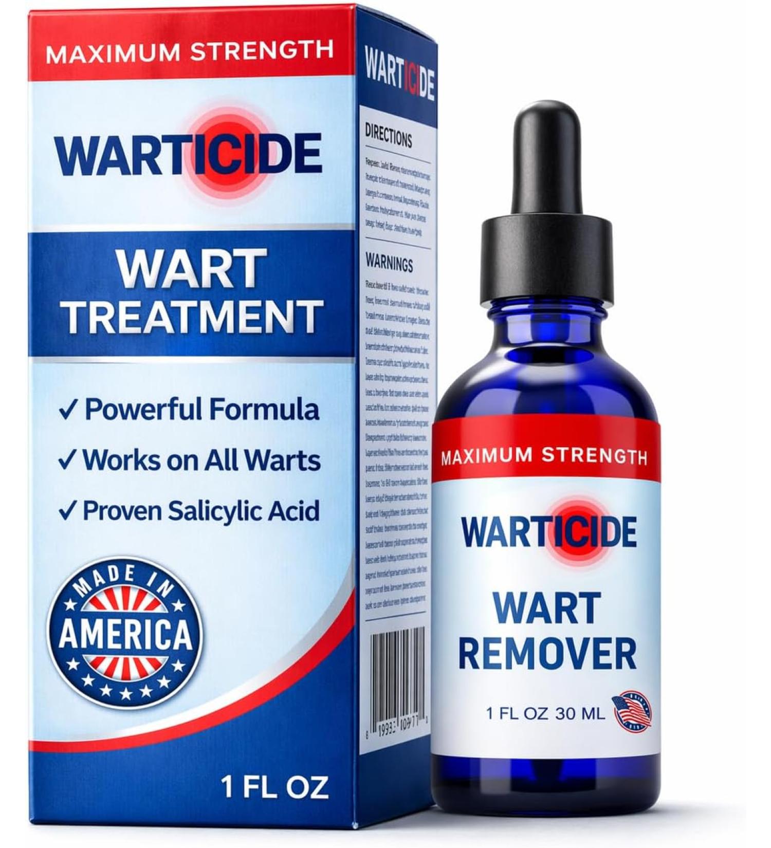 WARTICIDE Fast-Acting Wart Remover - Plantar and Genital Treatment - Easy Application - 1 Fl Oz - Buy Online on GoSupps.com