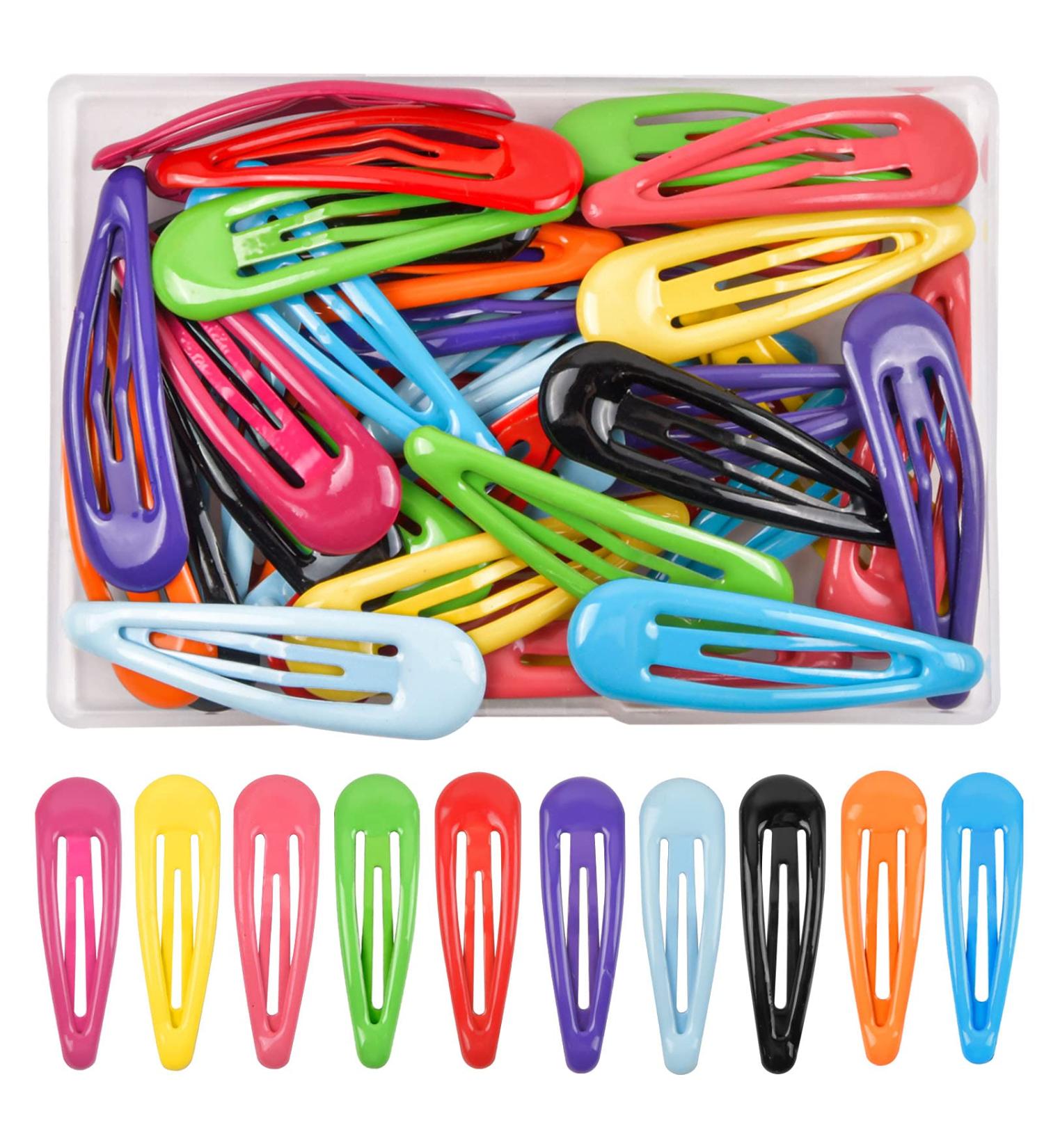 Avodova 40 Colorful Hair Clips for Kids - 5cm Snap Barrettes & Slipproof Accessories for Girls & Women - Buy Online on GoSupps.com