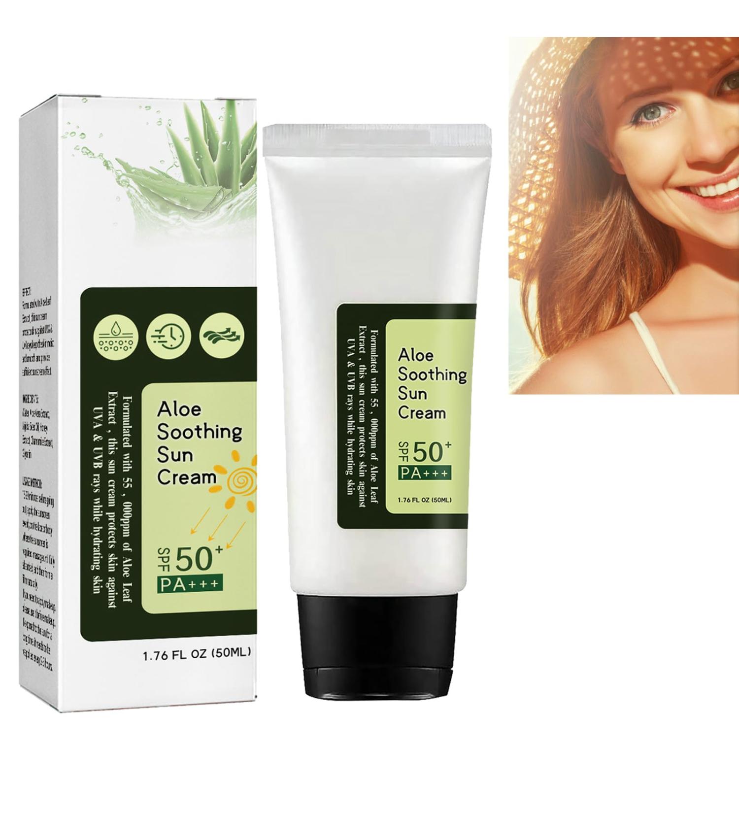 Aloe Vera Sun Protection Cream Aloe Vera Protection Cream Aloe Vera Sunscreen Sun Protects Against Sun Exposure Face& Body Moisturizing Aloe Soothing Sun Cream Hydrating Face&Body Sun Protection - Buy Online on GoSupps.com