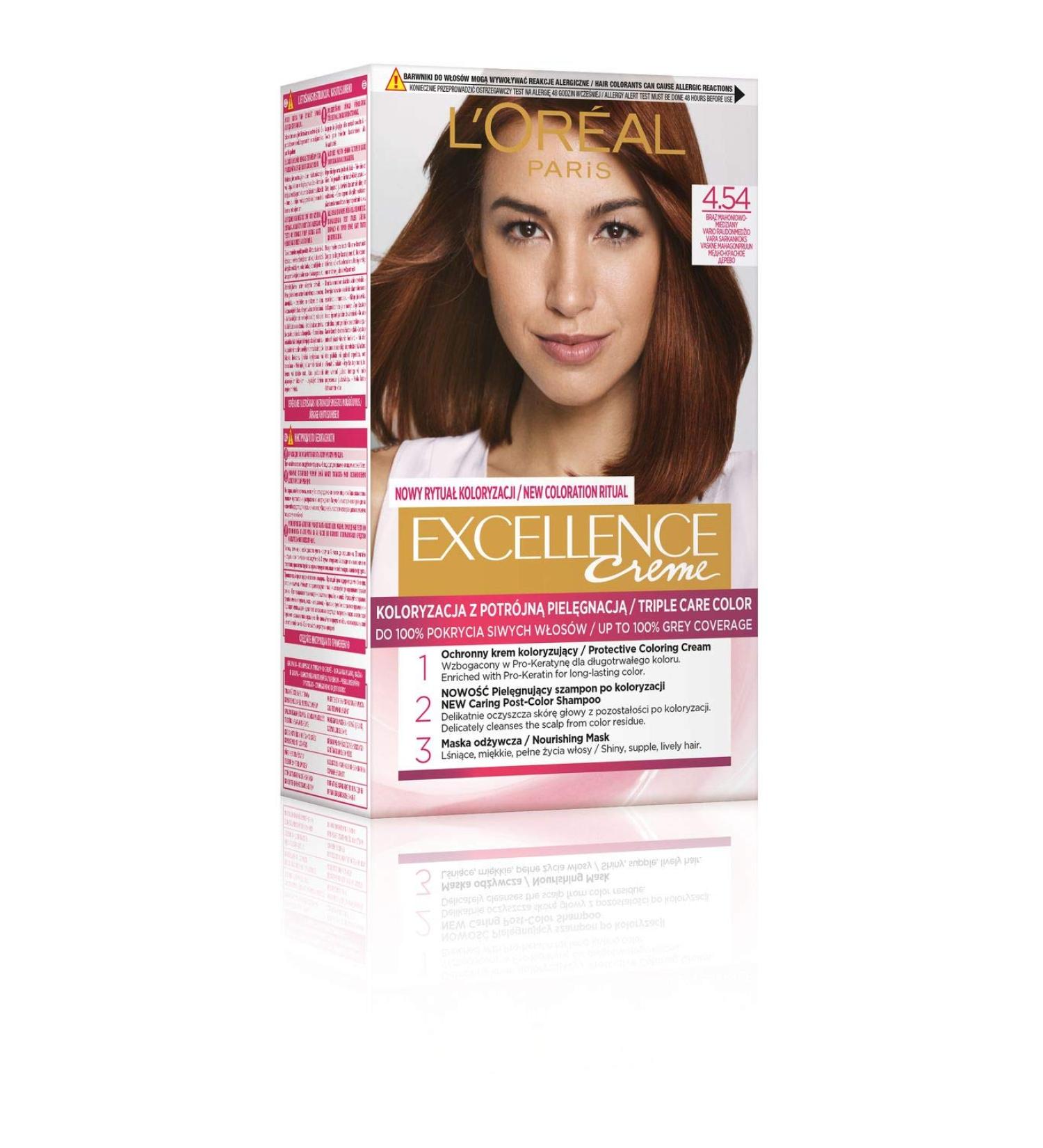 L'Or al Paris Excellence 4.54 Hair Color - Shop Mahogany Copper Bronze Online | International Shipping Available - Buy Online on GoSupps.com