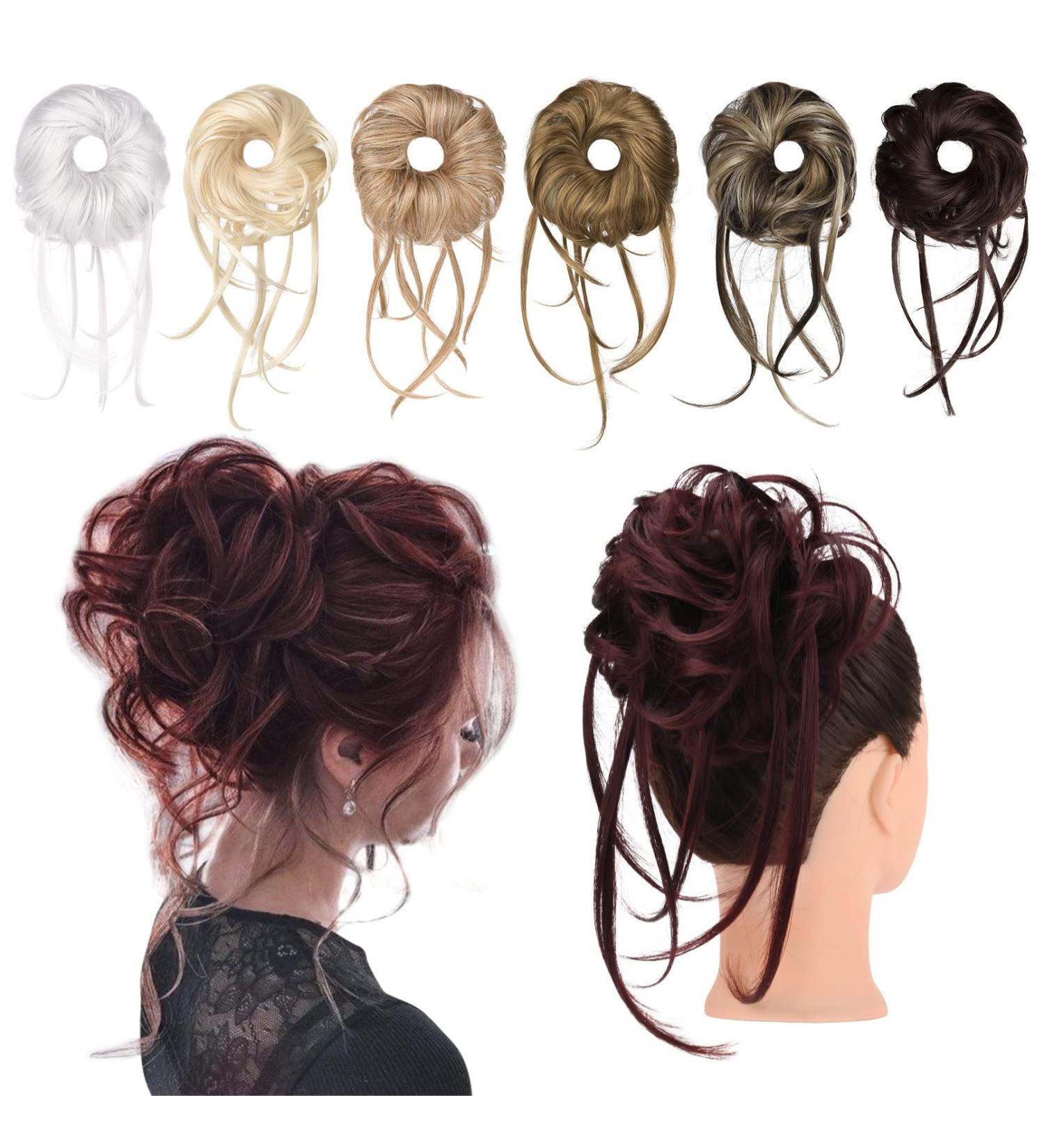 REECHO Super Long Messy Bun Hair Piece - Wine Red - Buy Online on GoSupps.com