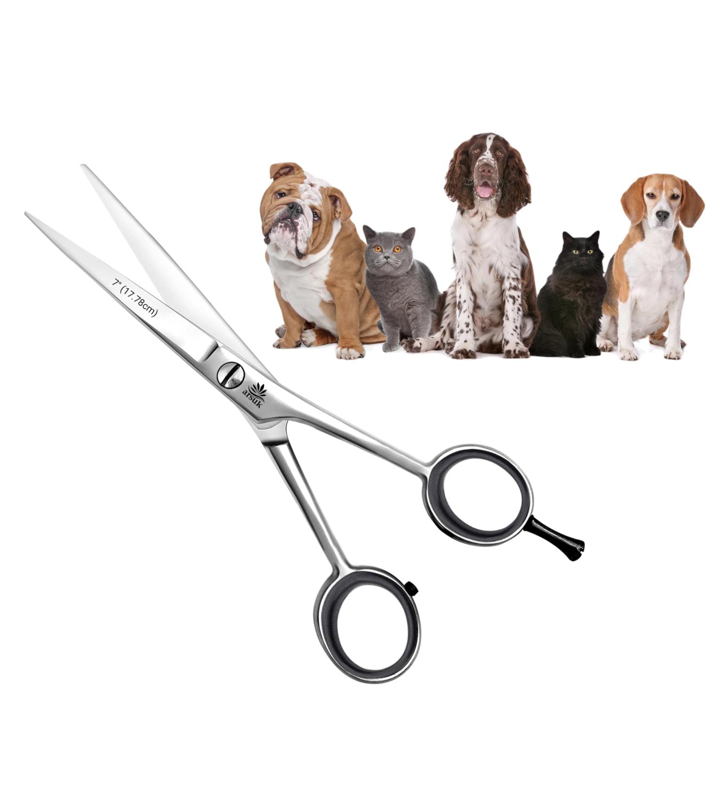 ARSUK 7-inch Dog Grooming Scissors - Stainless Steel Pet Hair Cutting Shears - Buy Online on GoSupps.com