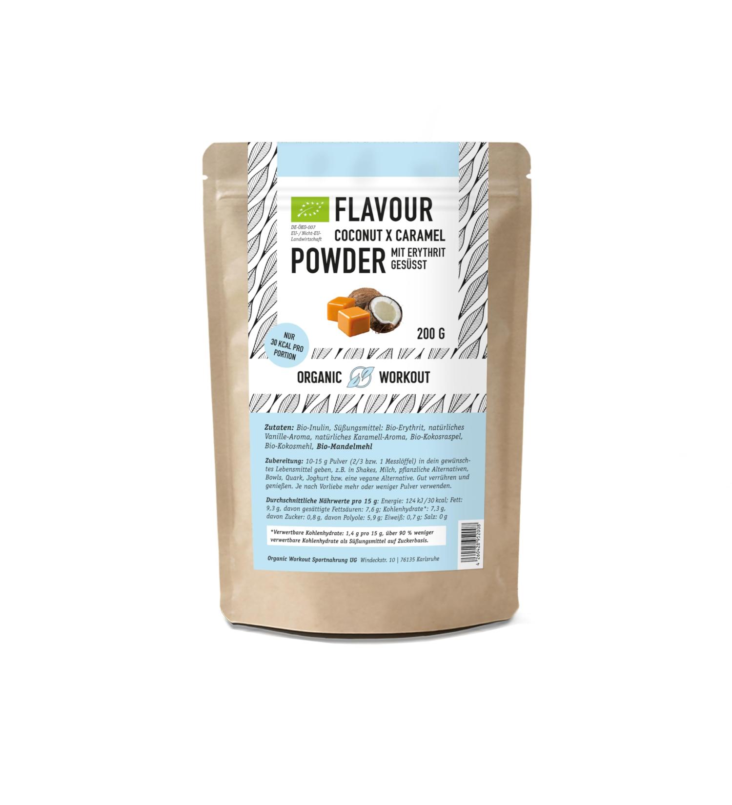Organic Coconut Caramel Flavor Powder - Delicious Sweetness Without Artificial Sweeteners - Versatile for Food & Drinks - 200g (1 Pack) - Buy Online on GoSupps.com