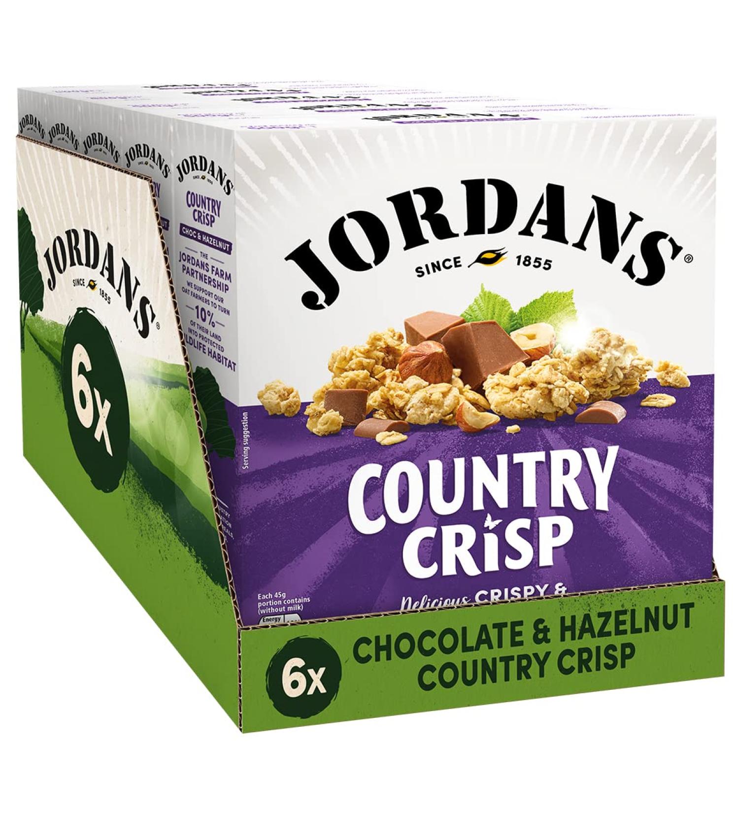 Jordans Country Crisp Milk Chocolate & Hazelnut Breakfast cereal Vegetarian 6 Packs of 500g