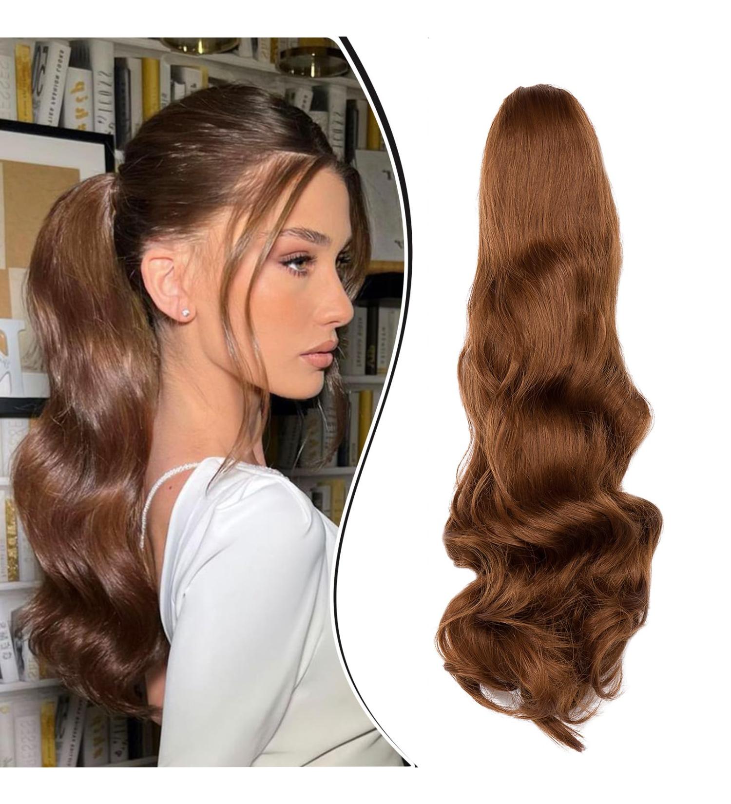Dcbaboo Ponytail Extension Curly 18inch Claw Clip in Ponytail Hair Extensions Long Wavy Synthetic Pony tails Natural Wave One Piece Hairpiece Fake Ponytail for Women Light Auburn 18 inch 140g Light Auburn - Buy Online on GoSupps.com