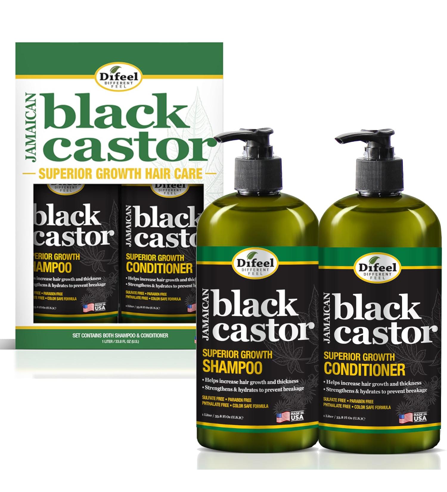 Difeel Jamaican Black Castor Shampoo & Conditioner Set - 2-PC Gift Box for All Hair Types Sulfate & Paraben Free 33.8oz Each - Boost Hair Growth & Nourishment - Buy Online on GoSupps.com