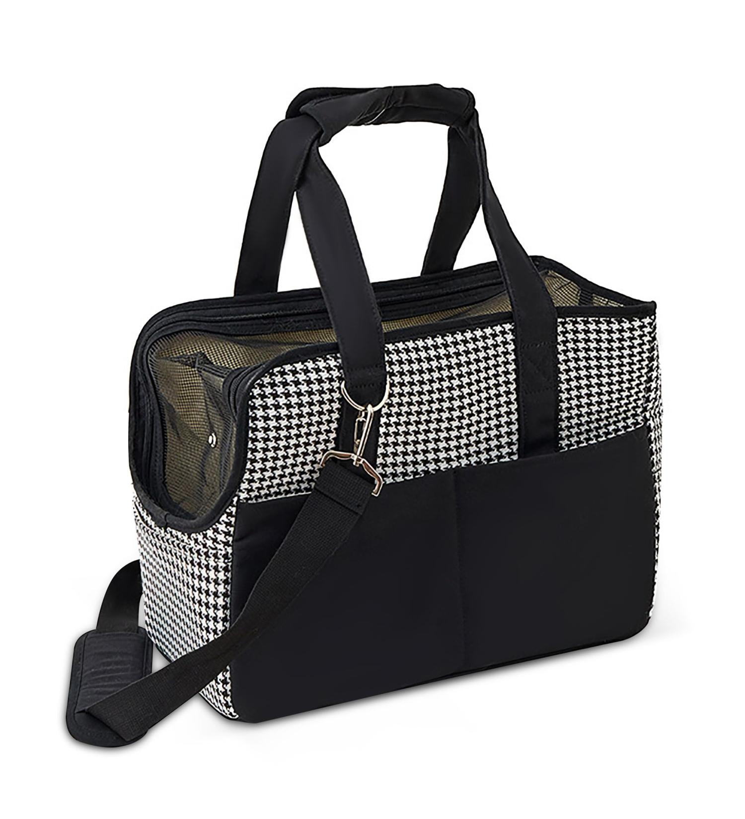 ALLSOPETS Portable Pet Carrier Bag with Safety Leash and Cushion - Black - Buy Online on GoSupps.com