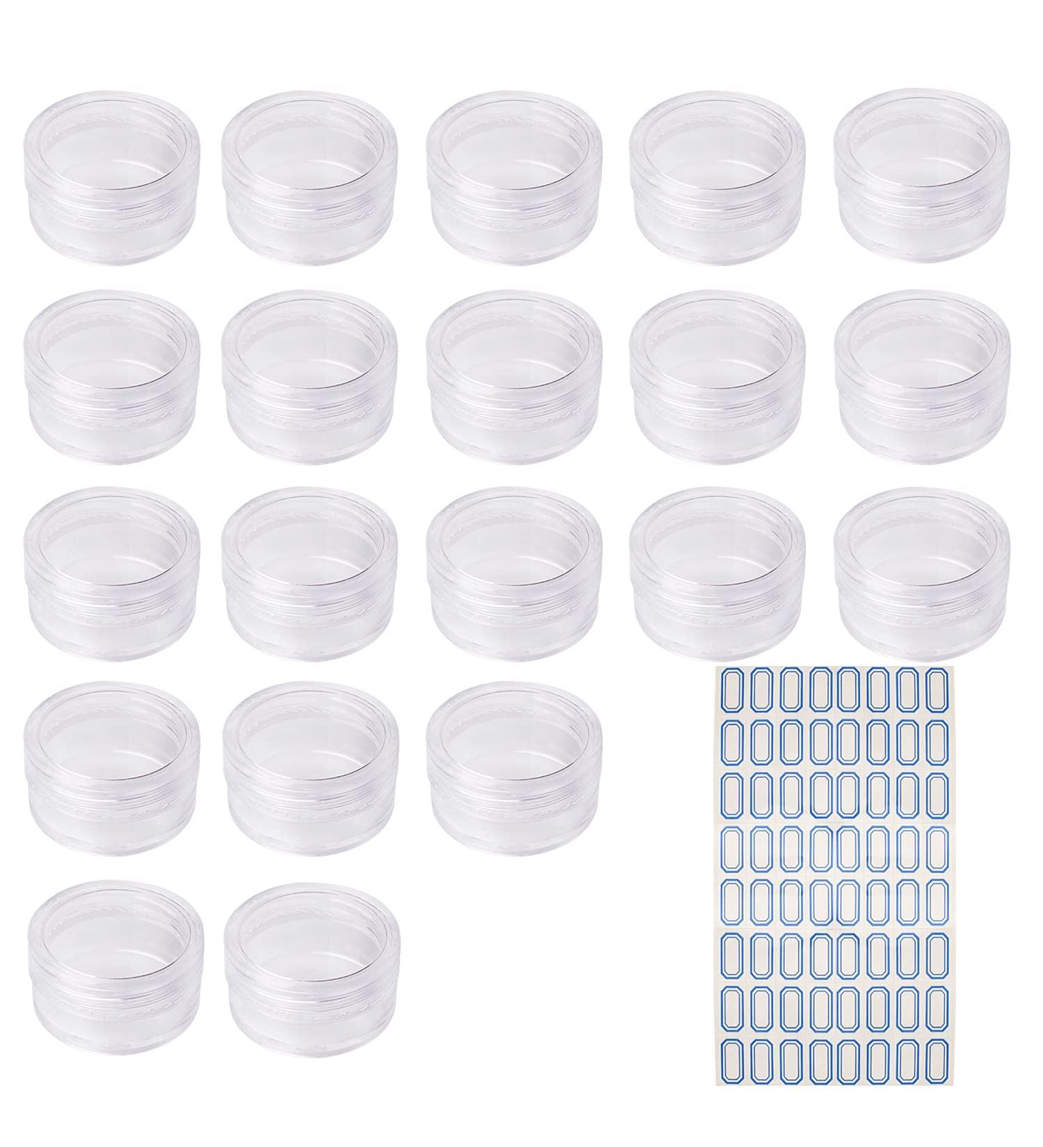 20-Piece Cosmetic Sample Set | 5g Round Plastic Jars with Screw Cap & Stickers - Ideal for Travel & Storage - Buy Online on GoSupps.com