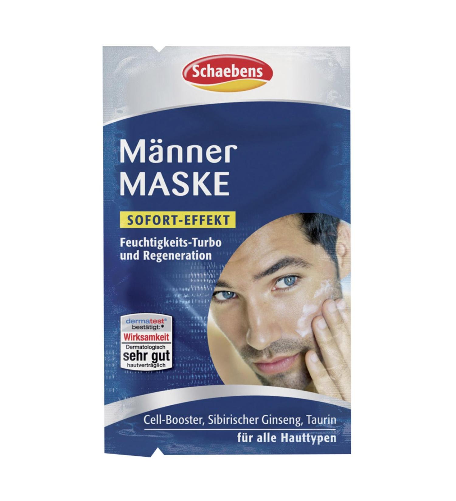 Schaebens Men Mask 2x 5 ml for all skin types instant effect moisture boost & regeneration