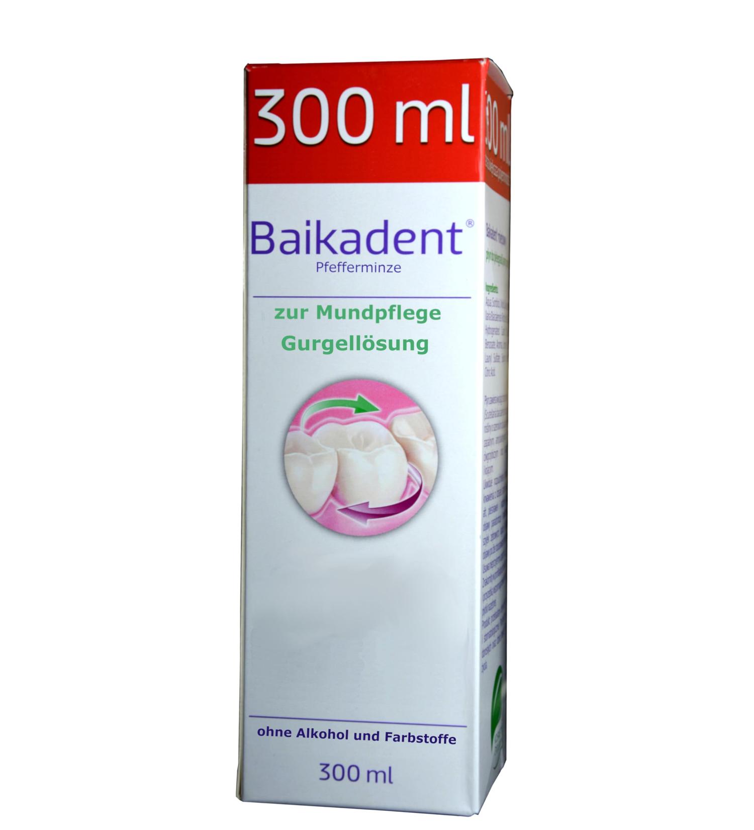 Baikadent Gurgelle solution mouthwash 300ml of course with Baikal helmet herb in the throat for gums irritation of dentures bad breath