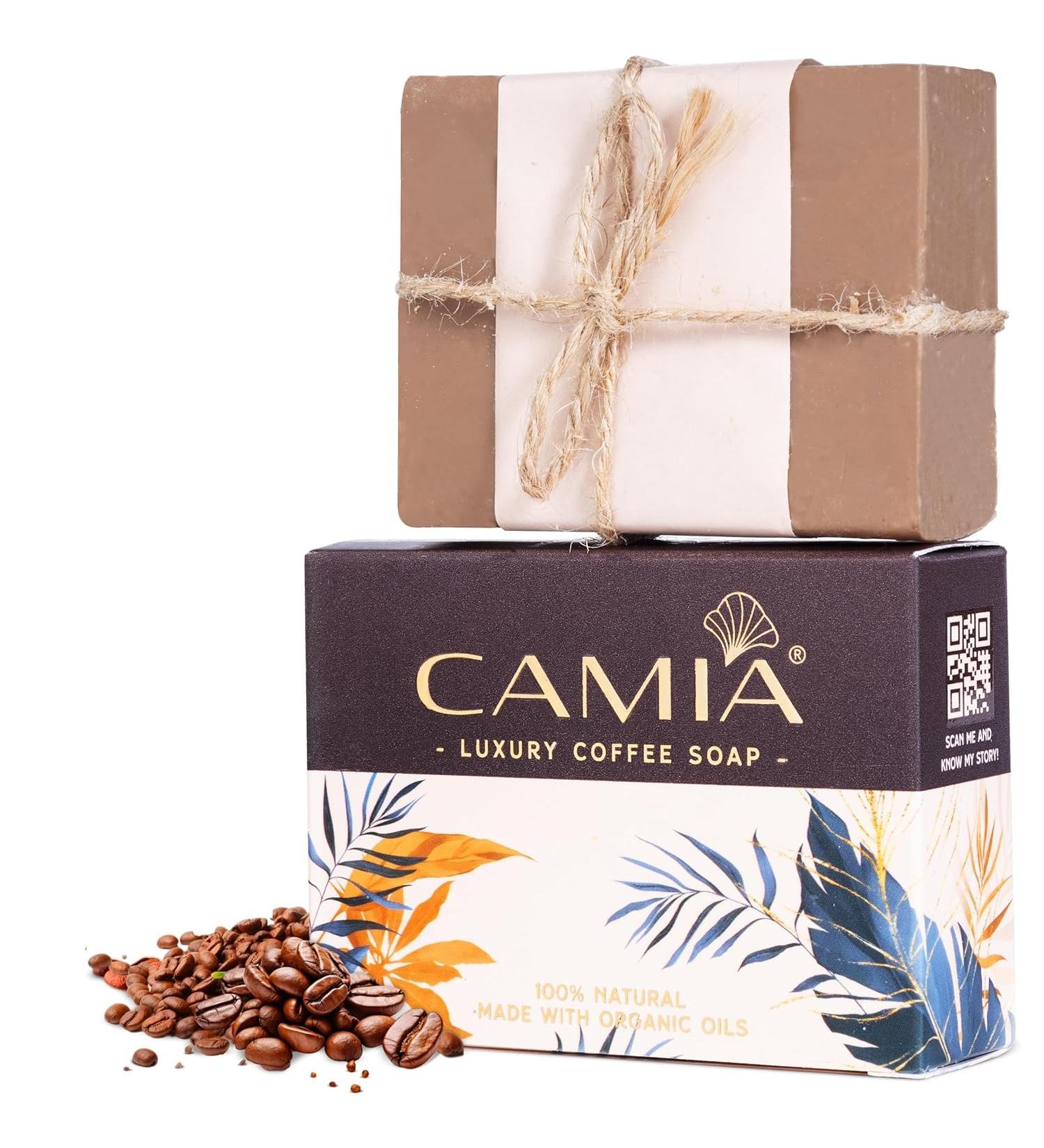 CA MIA Organic Coffee Soap - 100% Natural Handmade Exfoliating Bath Bar | Revitalize Skin & Remove Dead Cells | Antioxidant Rich | 125g - Buy Online on GoSupps.com