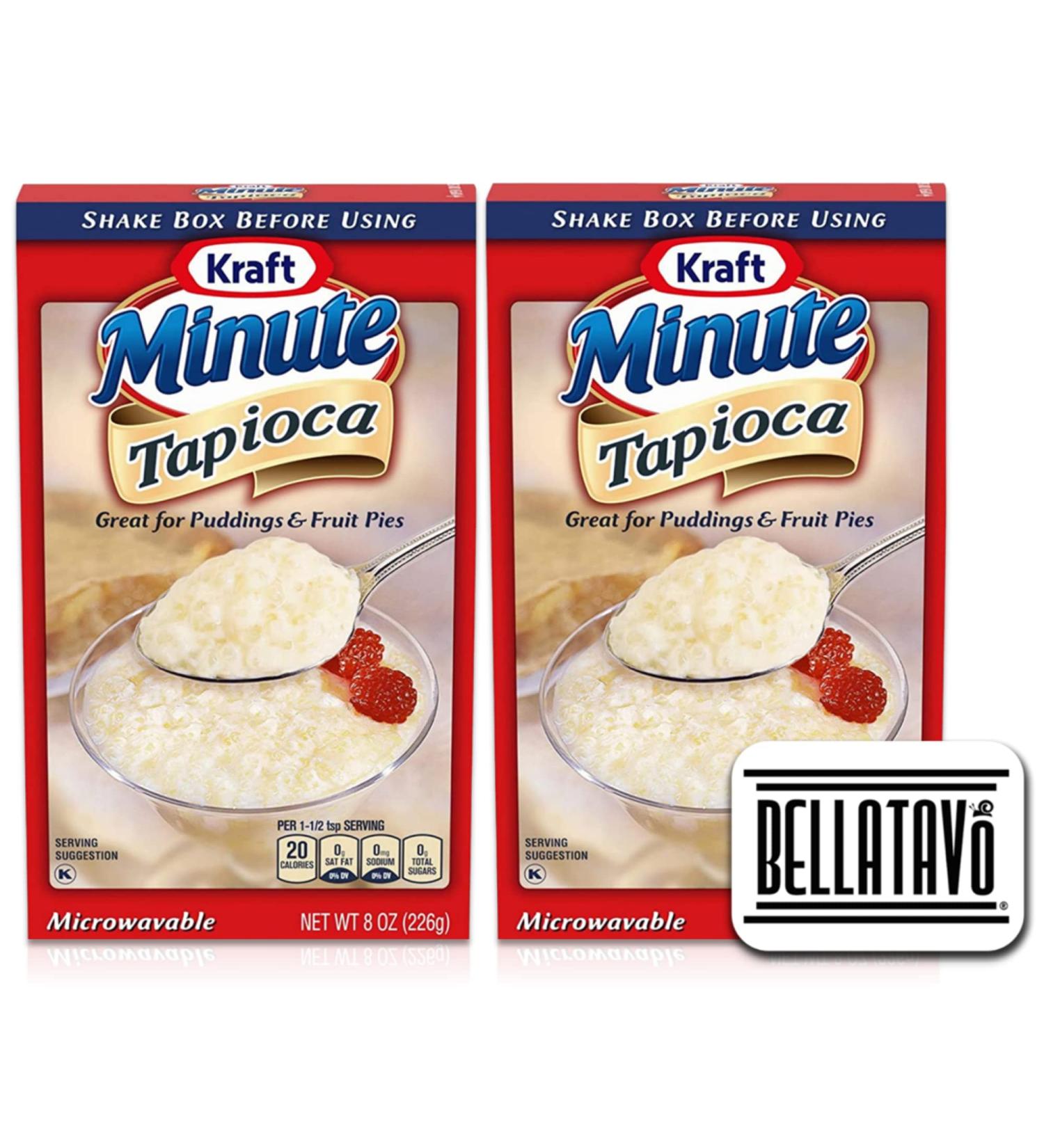Minute Tapioca Bundle - 2x 8oz Kraft Packages + BELLATAVO Fridge Magnet | Ideal for Tapioca Pudding and Fruit Pie Filling - Buy Online on GoSupps.com