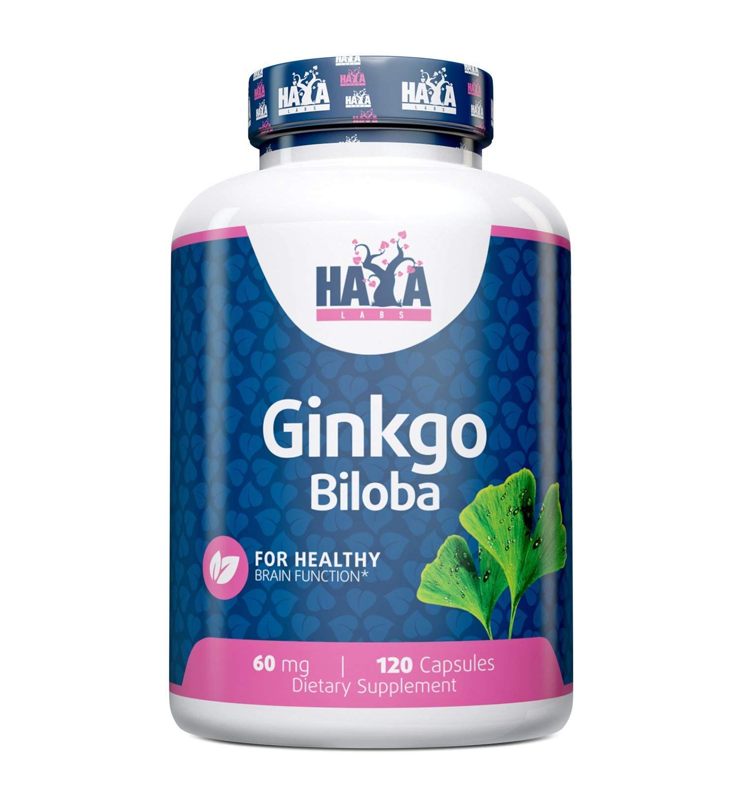 Haya Labs Ginkgo Biloba 60mg 120 Capsules - Buy Online on GoSupps.com