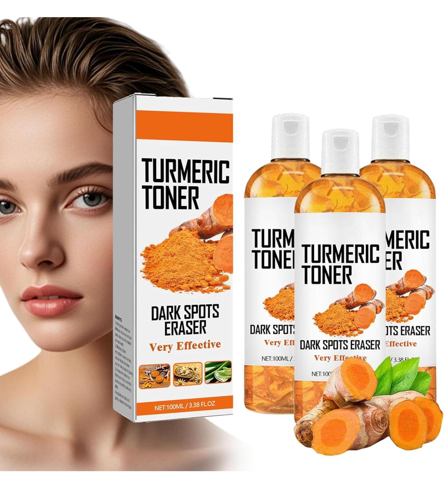 FLLUOUZH West Month Turmeric Toner Dark Spot Eraser Turmeric Toner for Face AntiAging Moisturizing Moisturizing Facial Cleanser Vitamin C and Turmeric Oil Toner Serum for Women 3 Pieces - Buy Online on GoSupps.com