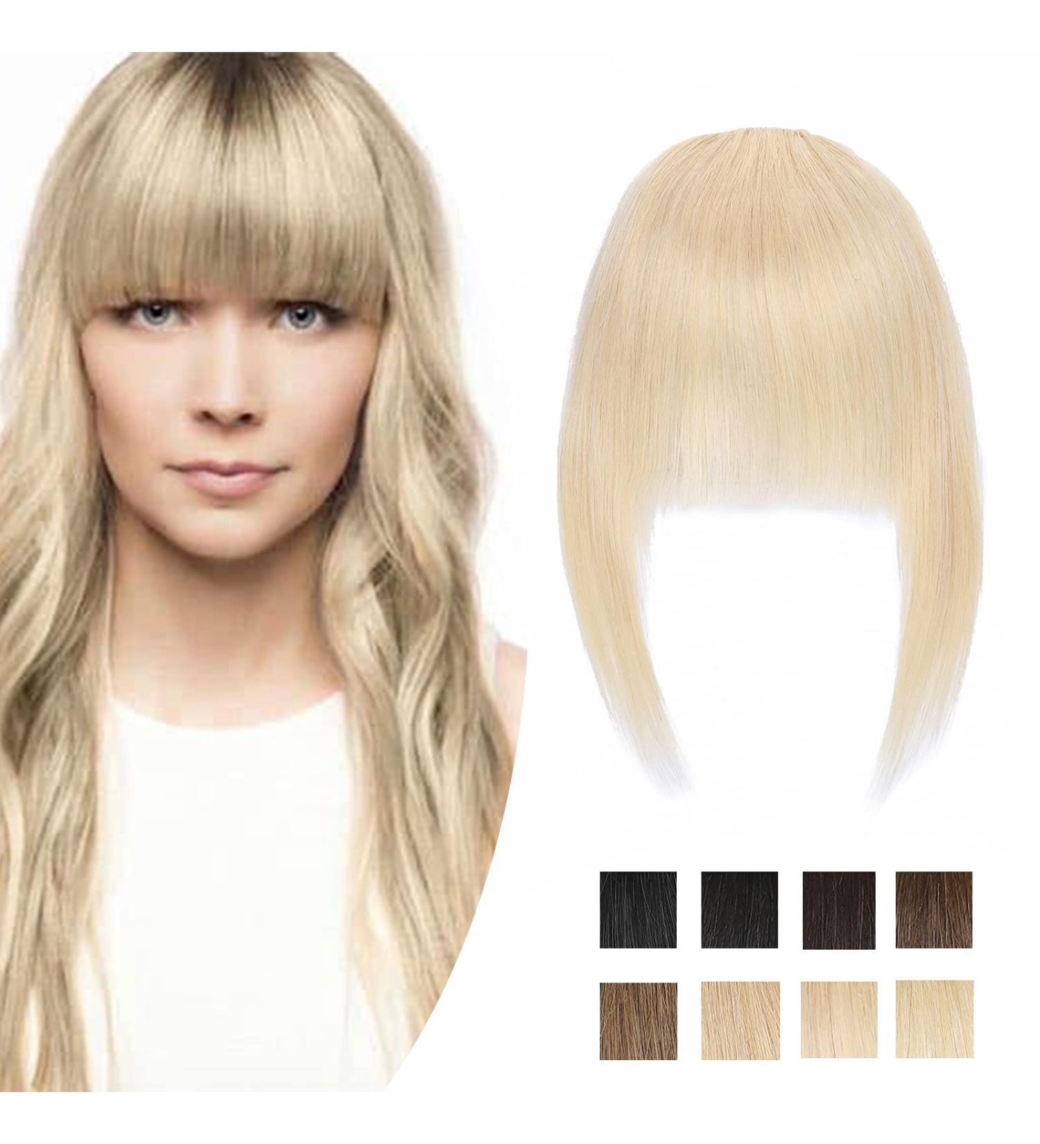 Buy Sego Clip In Pony Hair Part - 100% Remy Real Hair Bangs Extensions - Platinum Blonde #60 - Curved Pony (6) - 14g - Shop Internationally - Buy Online on GoSupps.com