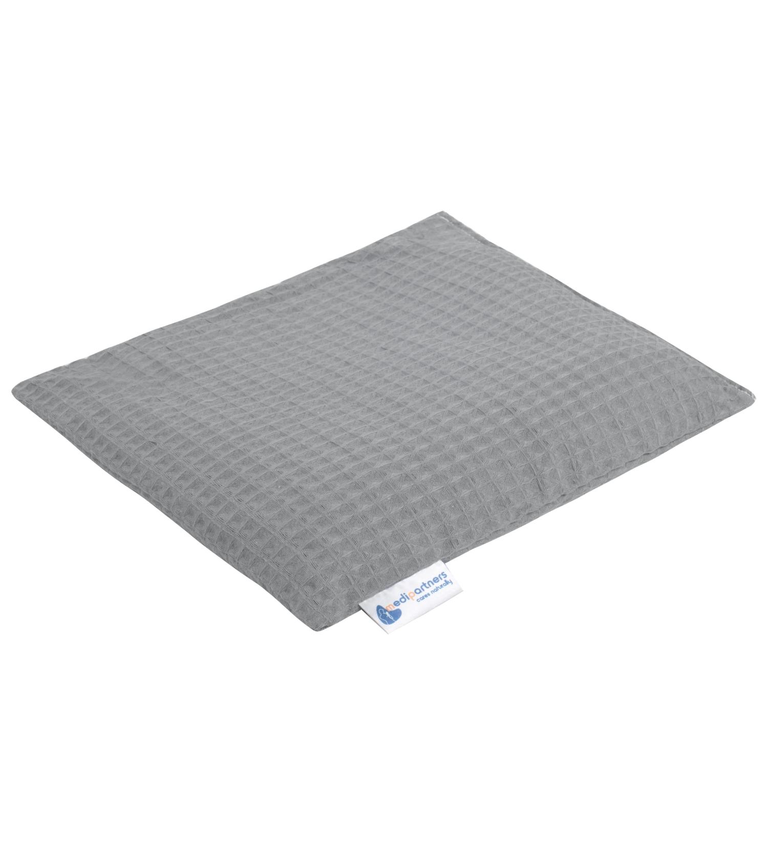 Medi Partners Cherry Core Pillow - Large 500g Thermal Pillow (20x25cm) - KO Nature 100% Cotton Heat & Cold Therapy - Gray Waffle Design - Buy Online on GoSupps.com