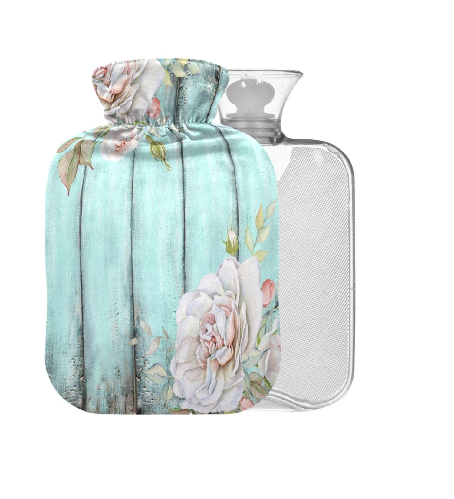 Vintage Turquoise Hot Water Bottle 2L | Large Cramp Relief | BPA-Free Cover - Buy Online on GoSupps.com