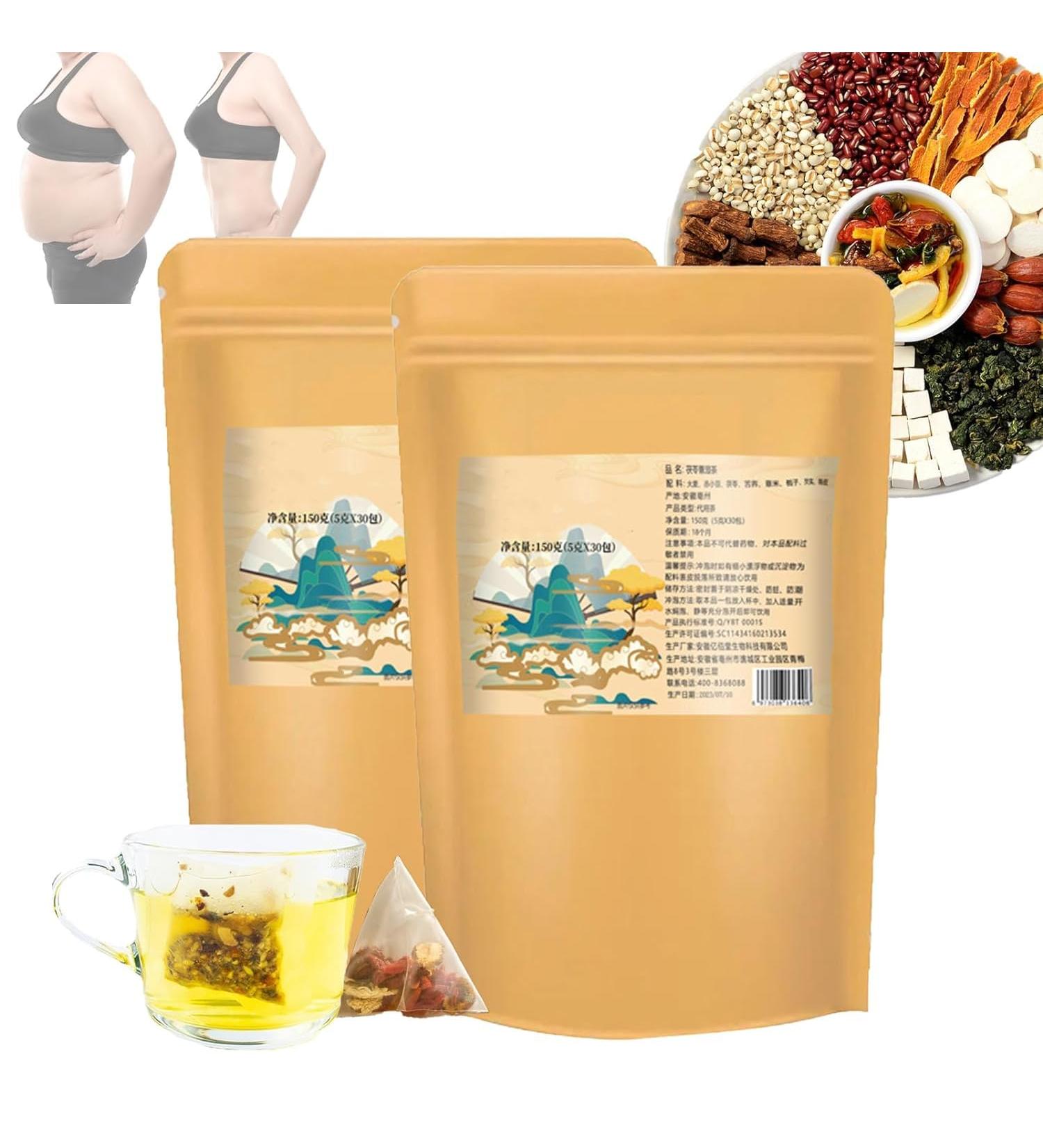 Poria And Coix Seed Tea For Dampness Elimination 30Bags/1Box Fu Ling Yi Wet Tea Lemon Hawthorn Lotus Leaf Tea Dampness Clearing Herbal Tea Poria Cocos Dehumidification Tea (2Box) - Buy Online on GoSupps.com