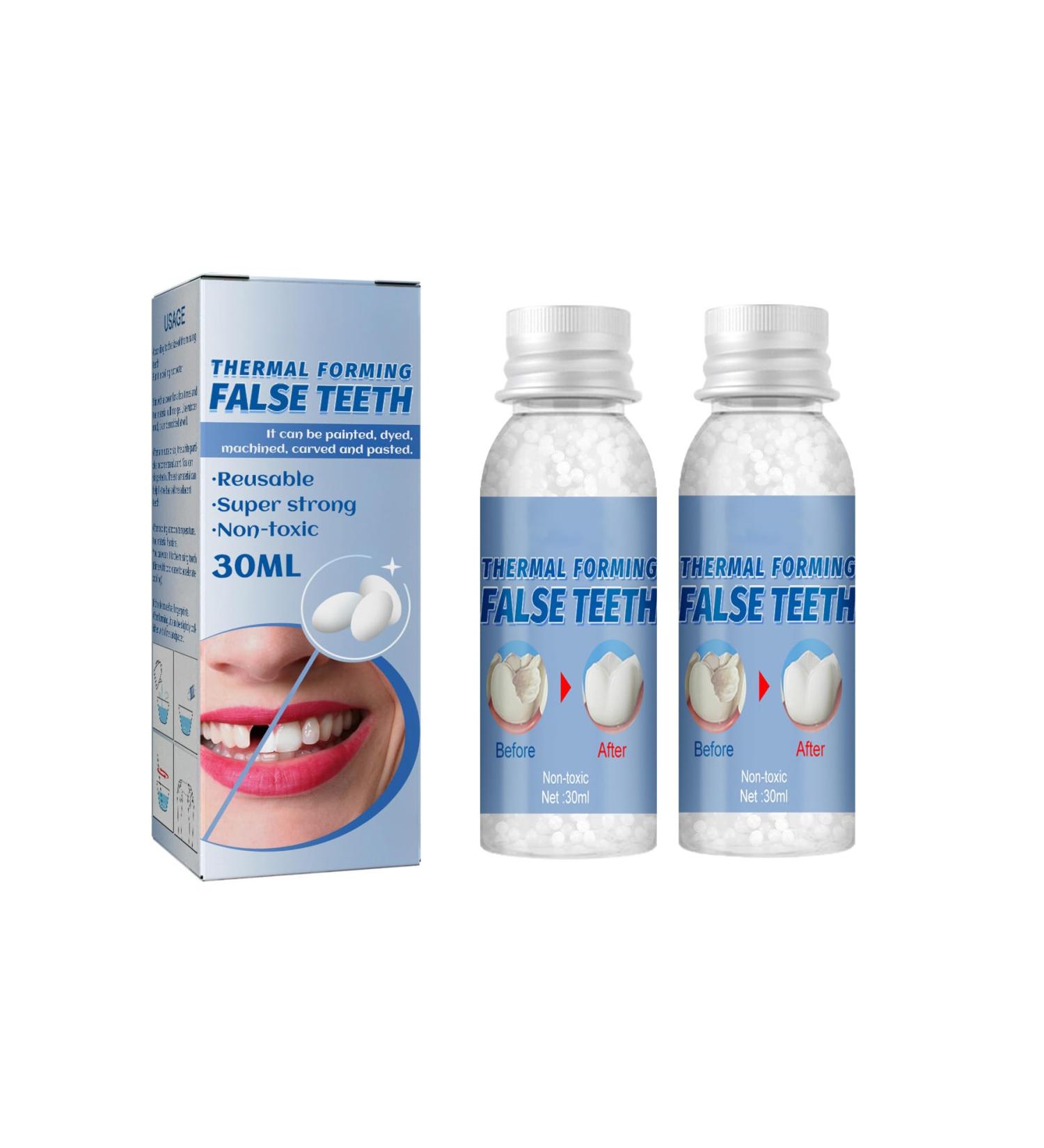 XIRUJNFD Tooth Repair Granules Temporary Tooth Repair Kit Temporary Tooth Filling Kit Tooth Repair Granules Kit Temporary Tooth for Everyone 2Pcs - Buy Online on GoSupps.com