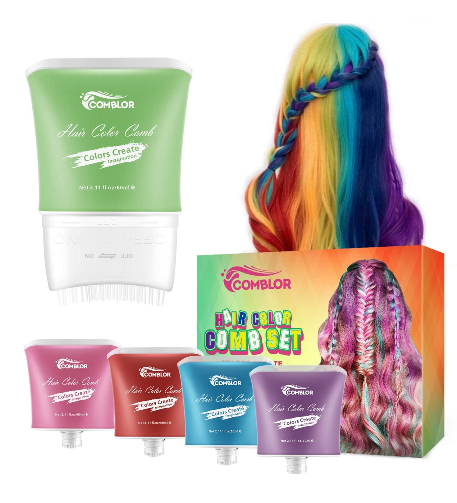 Comblor Temporary Hair Color Set - 5 Colors Hair Wax Dye for Kids, Ideal Gifts for Birthday & Holidays - Halloween, Christmas, Cosplay - 2.11 Fl Oz (Pack of 5) - Buy Online on GoSupps.com