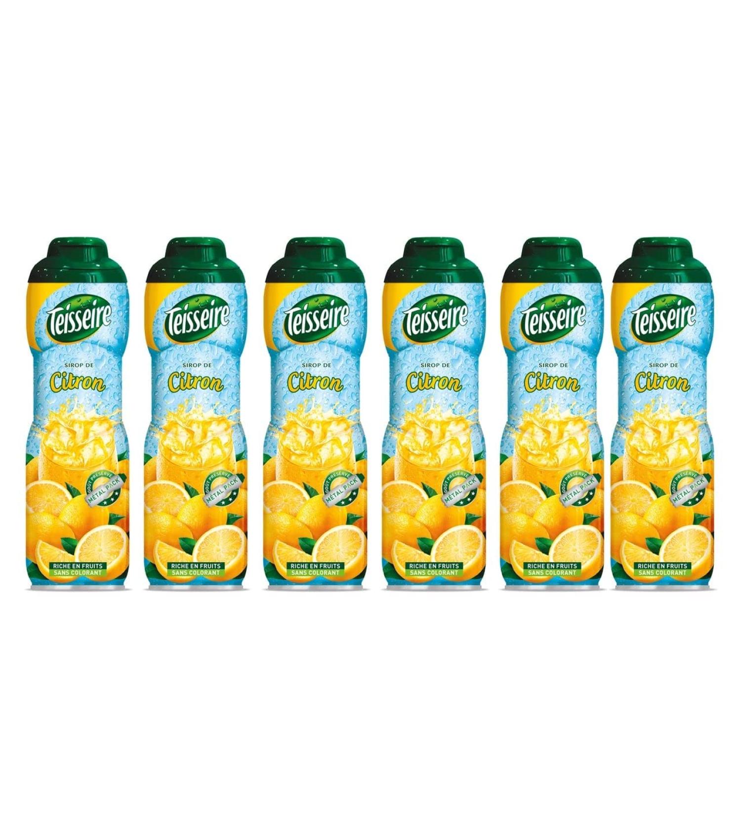 Pack of 6 Teisseire lemon syrups 60cl