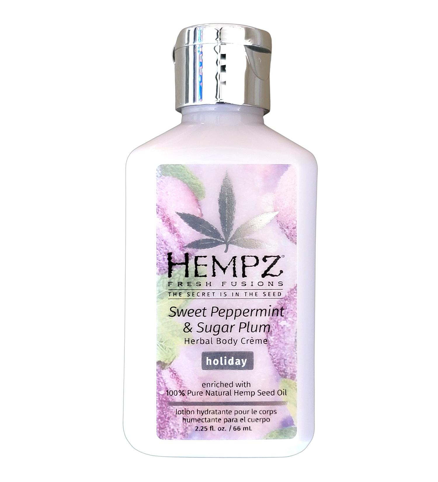 Hempz Triple Moisture Sweet Peppermint & Sugar Plum Body Creme - 2.25oz | Hydrating Body Lotion - Buy Online on GoSupps.com